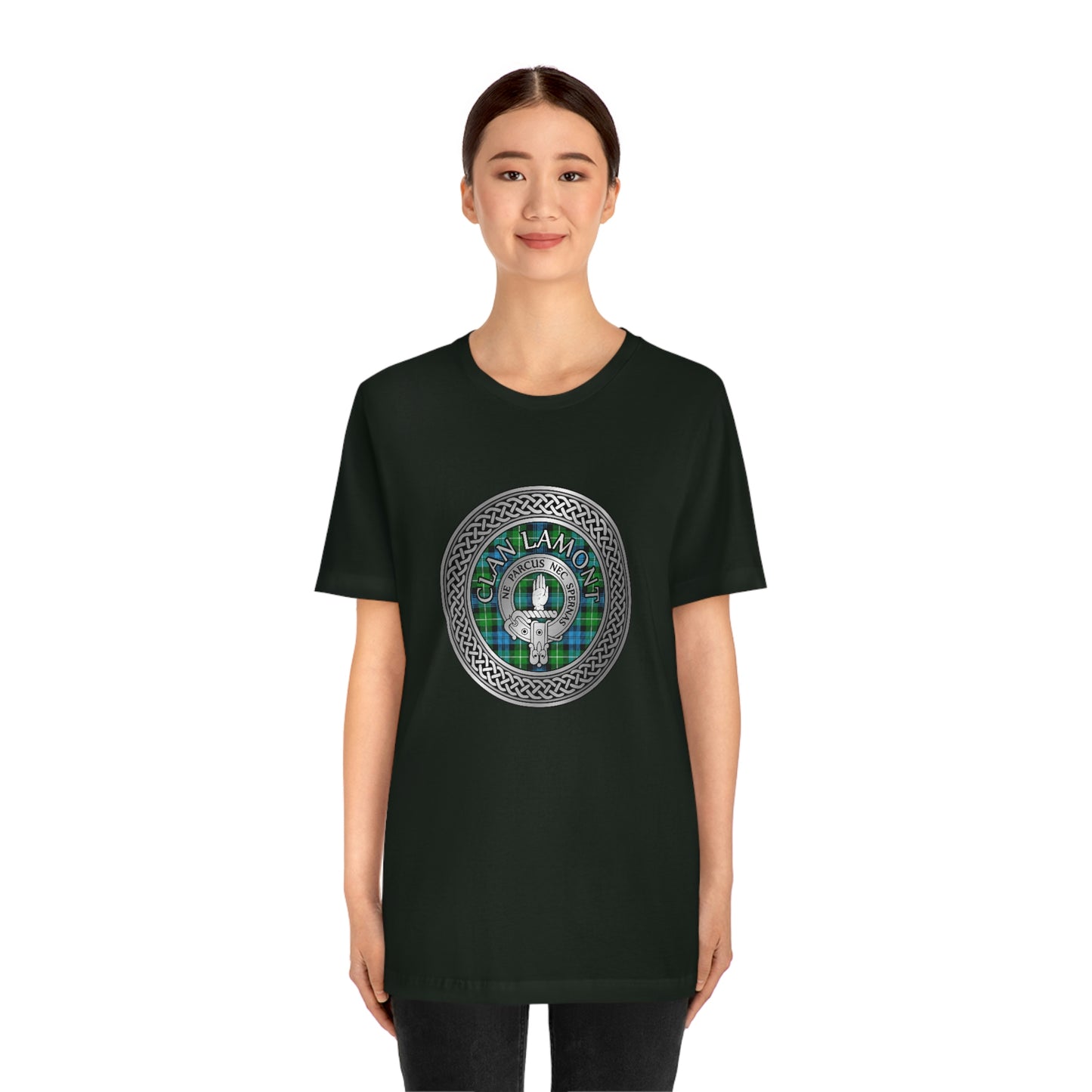 Clan Lamont Crest & Tartan Knot T-Shirt