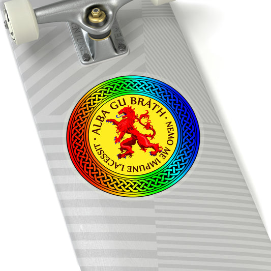 Alba Gu Brath Lion Rampant Rainbow Knot Kiss-Cut Stickers