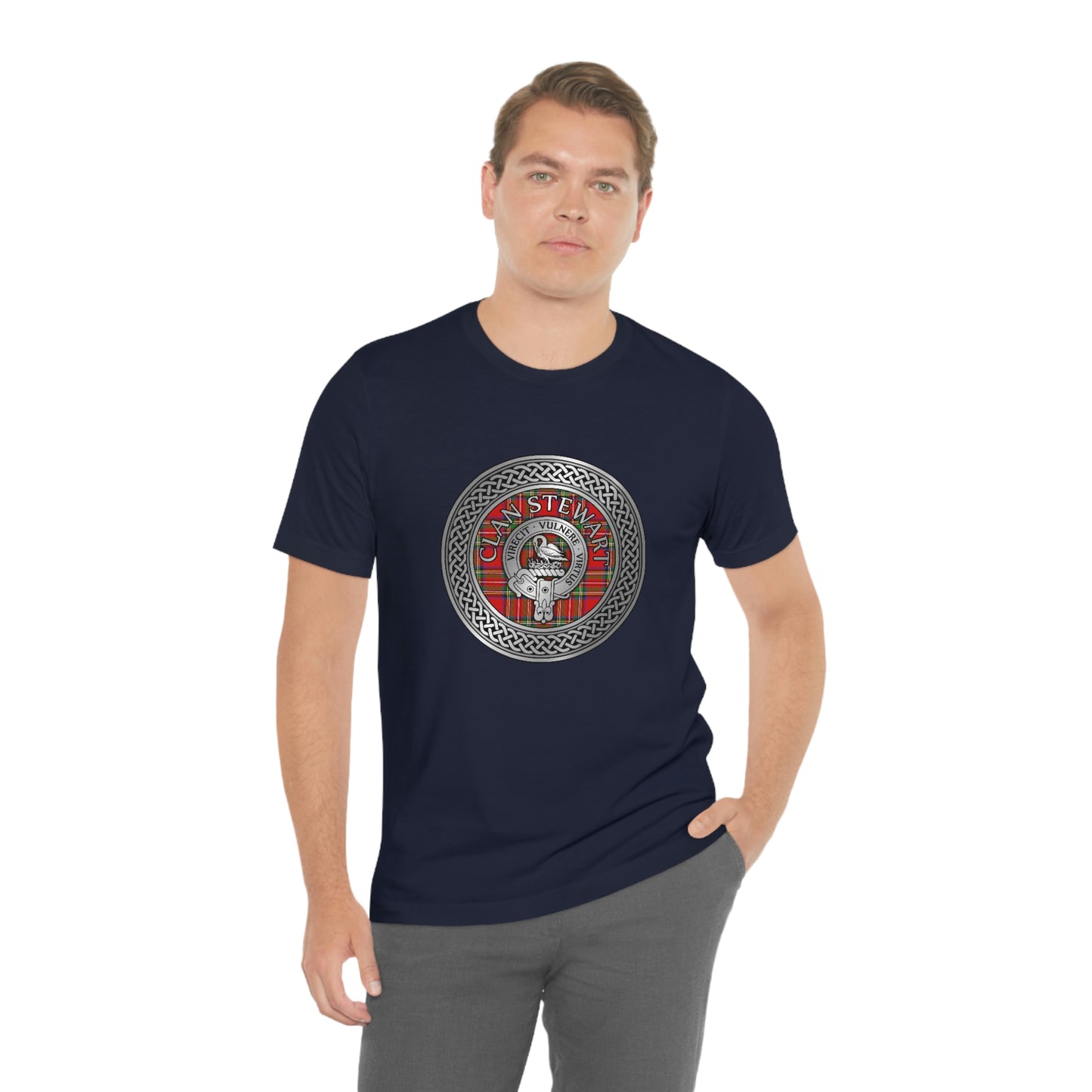 Clan Stewart Crest & Tartan Knot T-Shirt