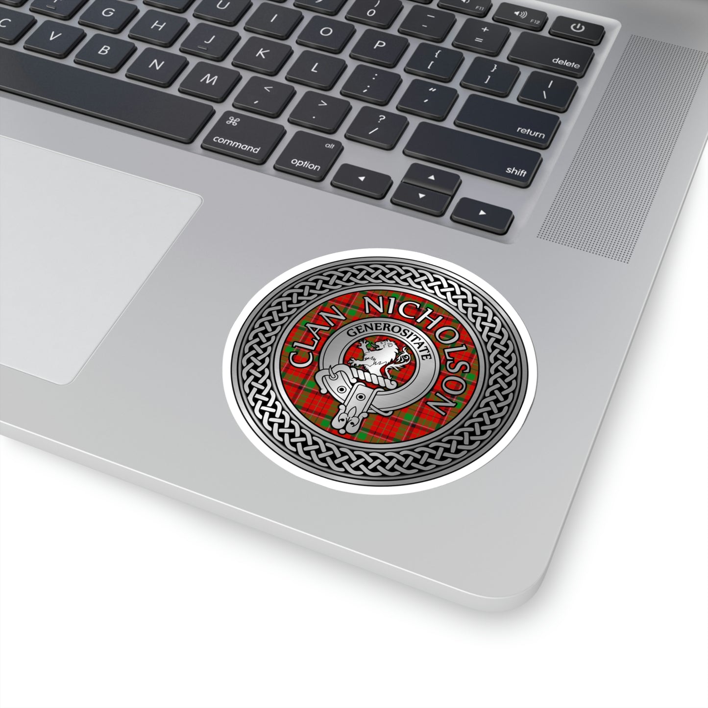 Clan Nicholson Crest & Tartan Knot Kiss-Cut Stickers