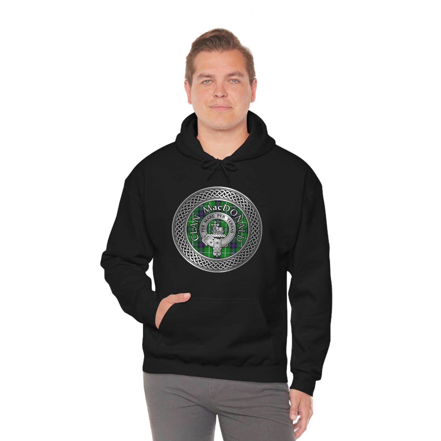 Clan MacDonald Crest & Tartan Unisex Heavy Blend™ Hooded Sweatshirt