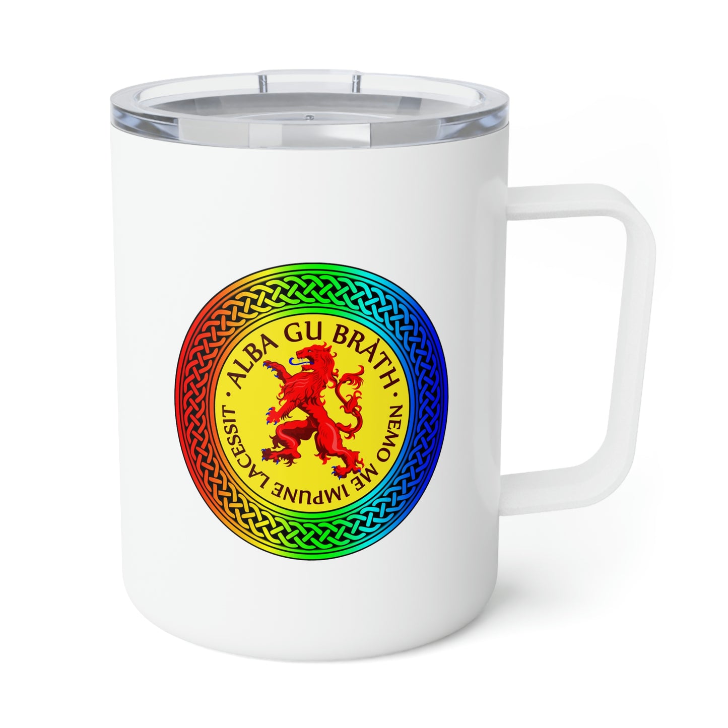 Alba Gu Brath Lion Rampant Rainbow Knot Insulated Coffee Mug, 10oz