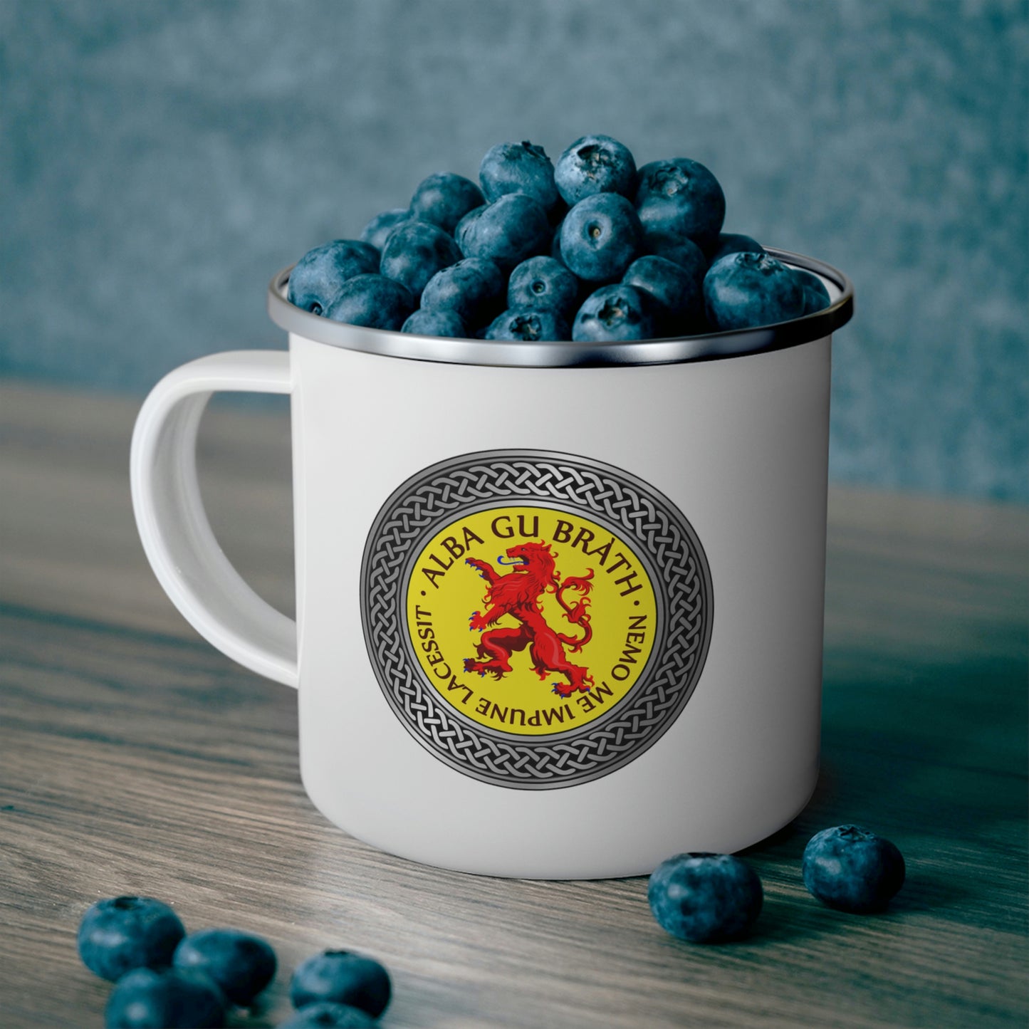 Alba Gu Brath Lion Rampant Knot Enamel Camping Mug