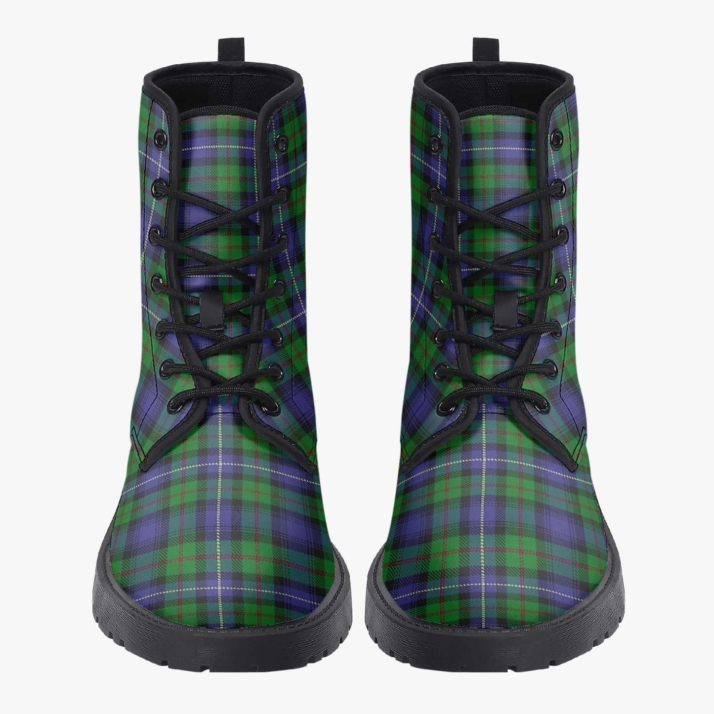 Clan Donnachaidh (Robertson) Crest & Hunting Tartan Leather Boots