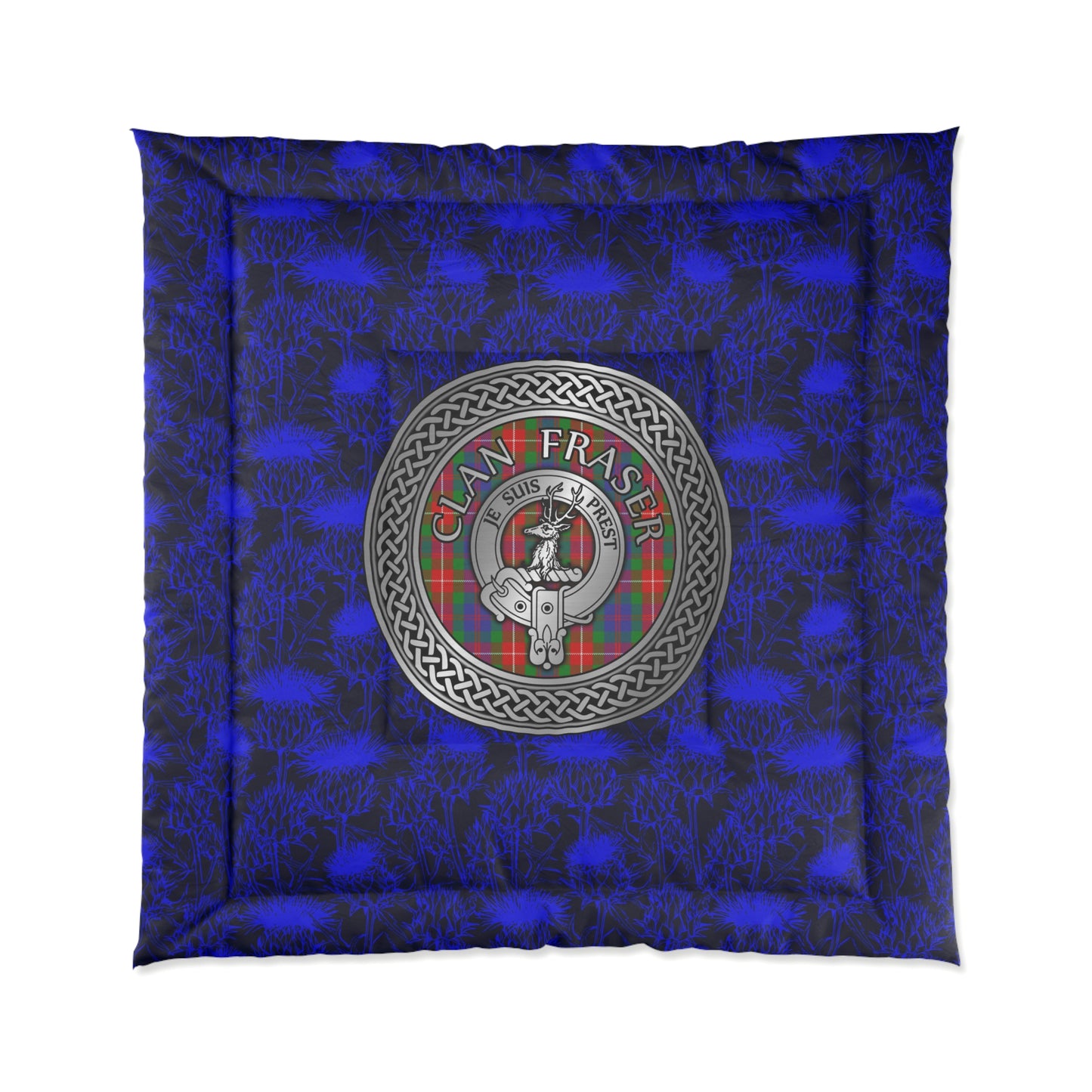 Clan Fraser of Lovat Crest & Tartan Comforter