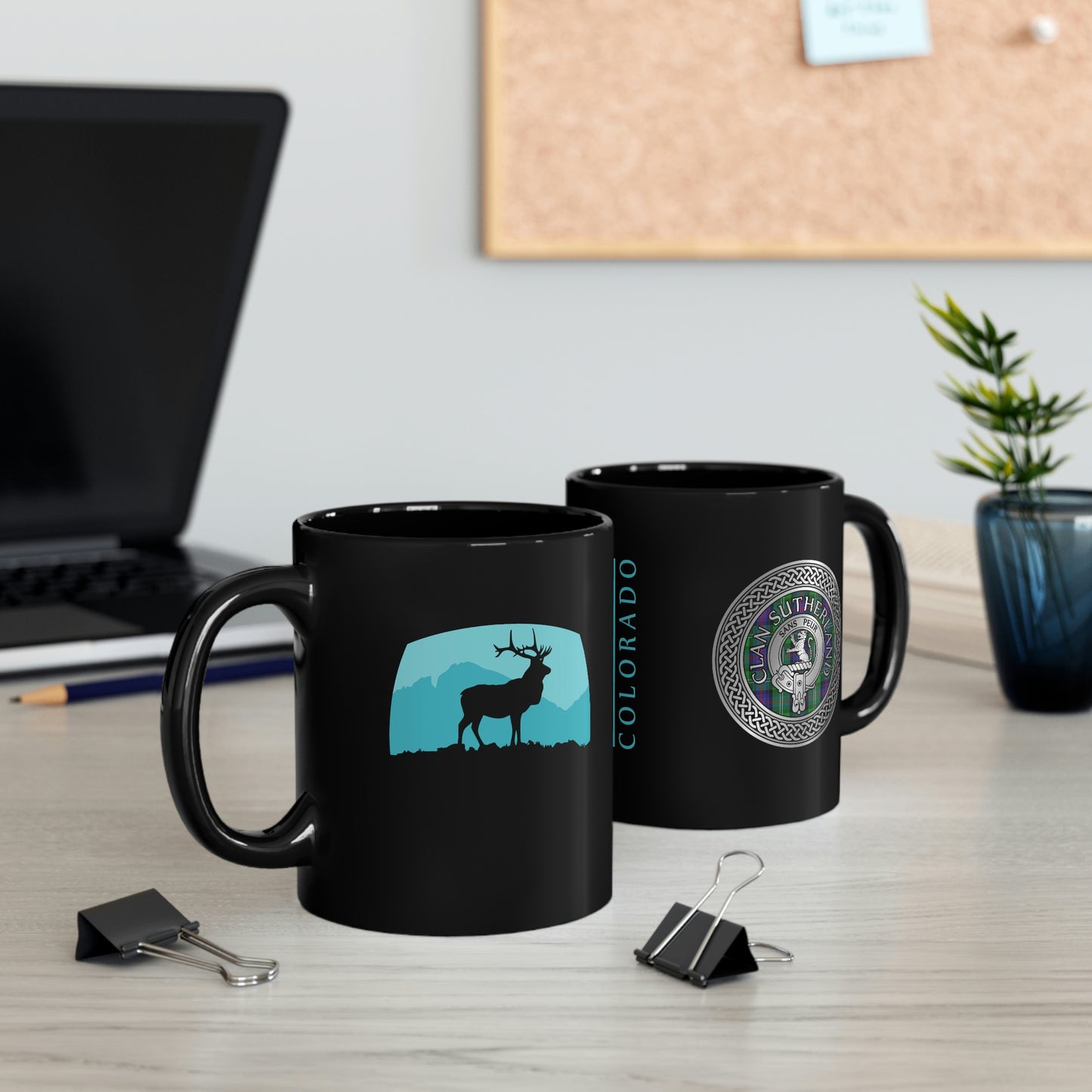 Demo - Estes Park / Clan Sutherland Crest 11oz Black Mug