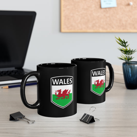 Celtic Nations - Wales 11oz Black Mug