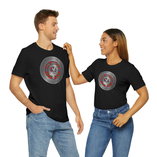 Clan Sinclair Tartan & Crest in Celtic Knot T-Shirt