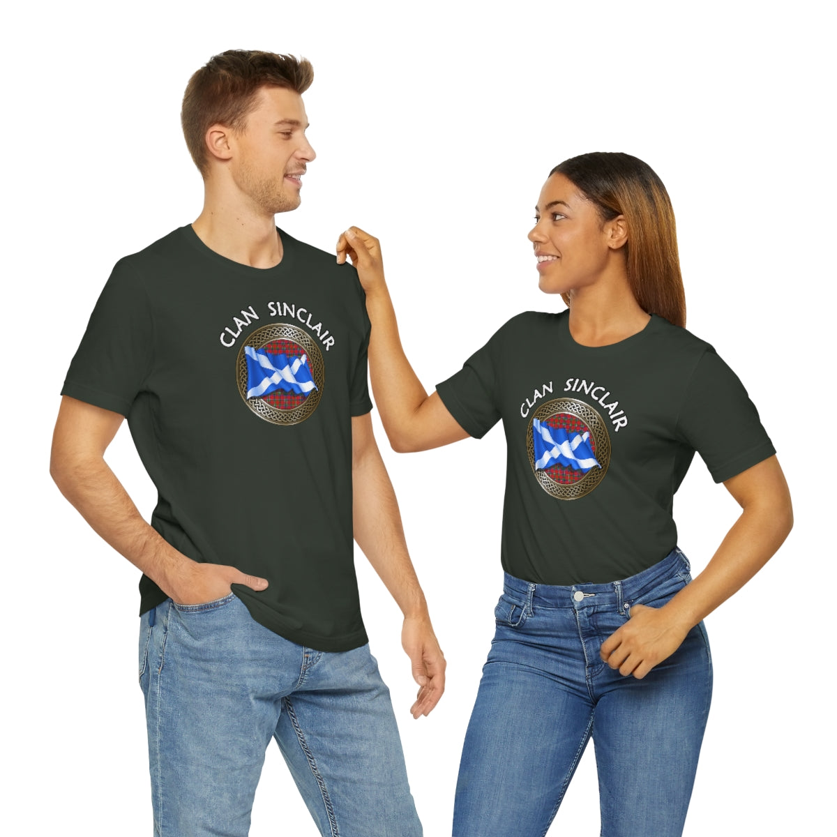 Clan Sinclair Tartan Knot & Flag T-Shirt