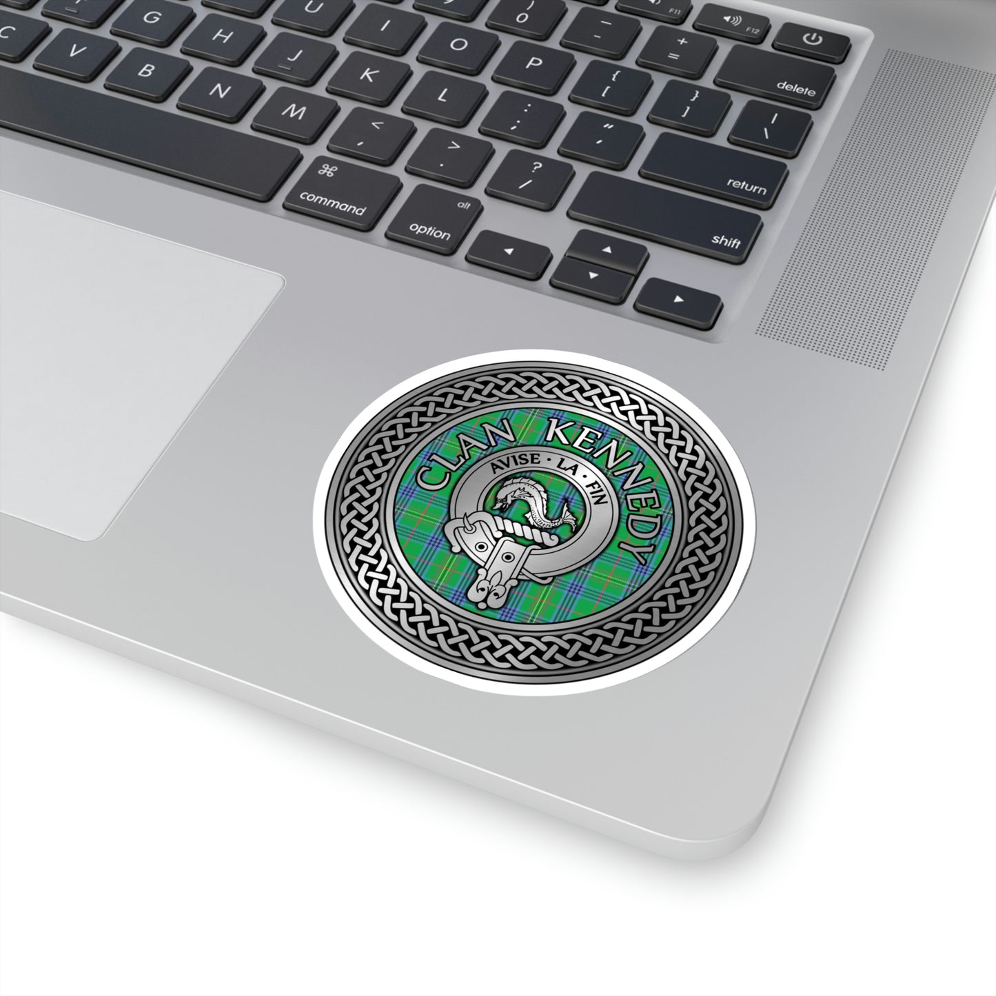 Clan Kennedy Crest & Tartan Knot Kiss-Cut Stickers