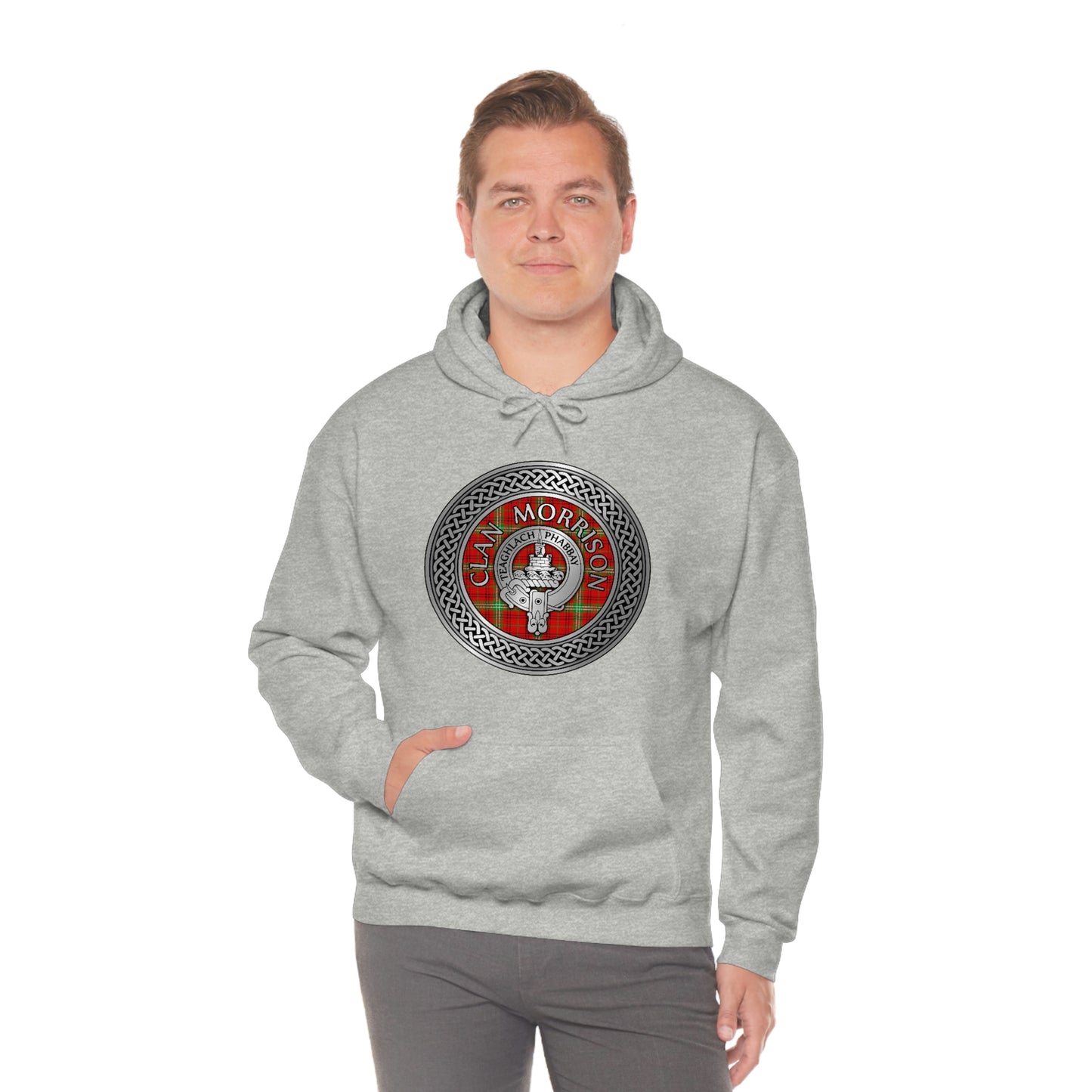 Clan Morrison Crest & Tartan Unisex Heavy Blend™ Hooded Sweatshirt