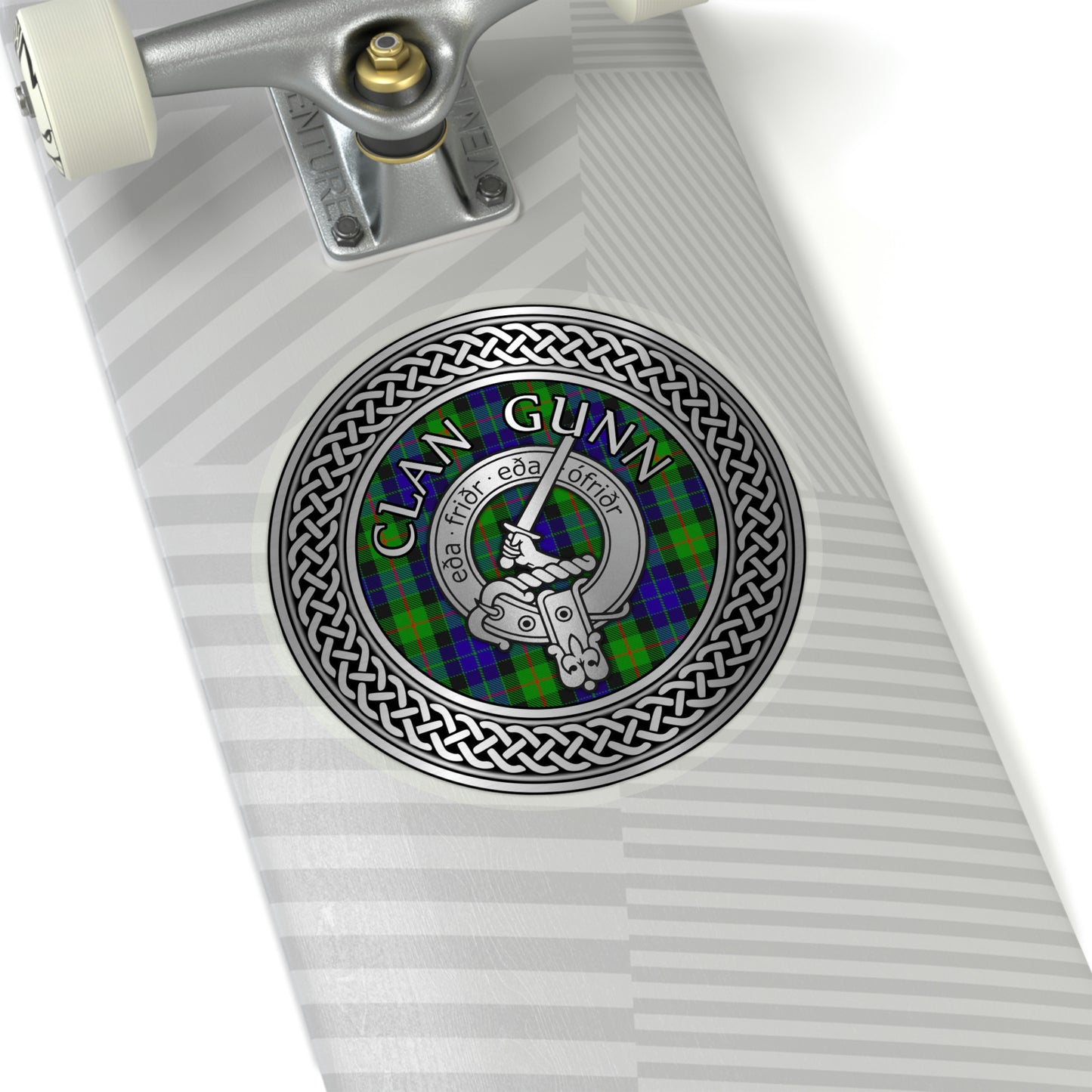 Clan Gunn Crest & Tartan Kiss-Cut Stickers