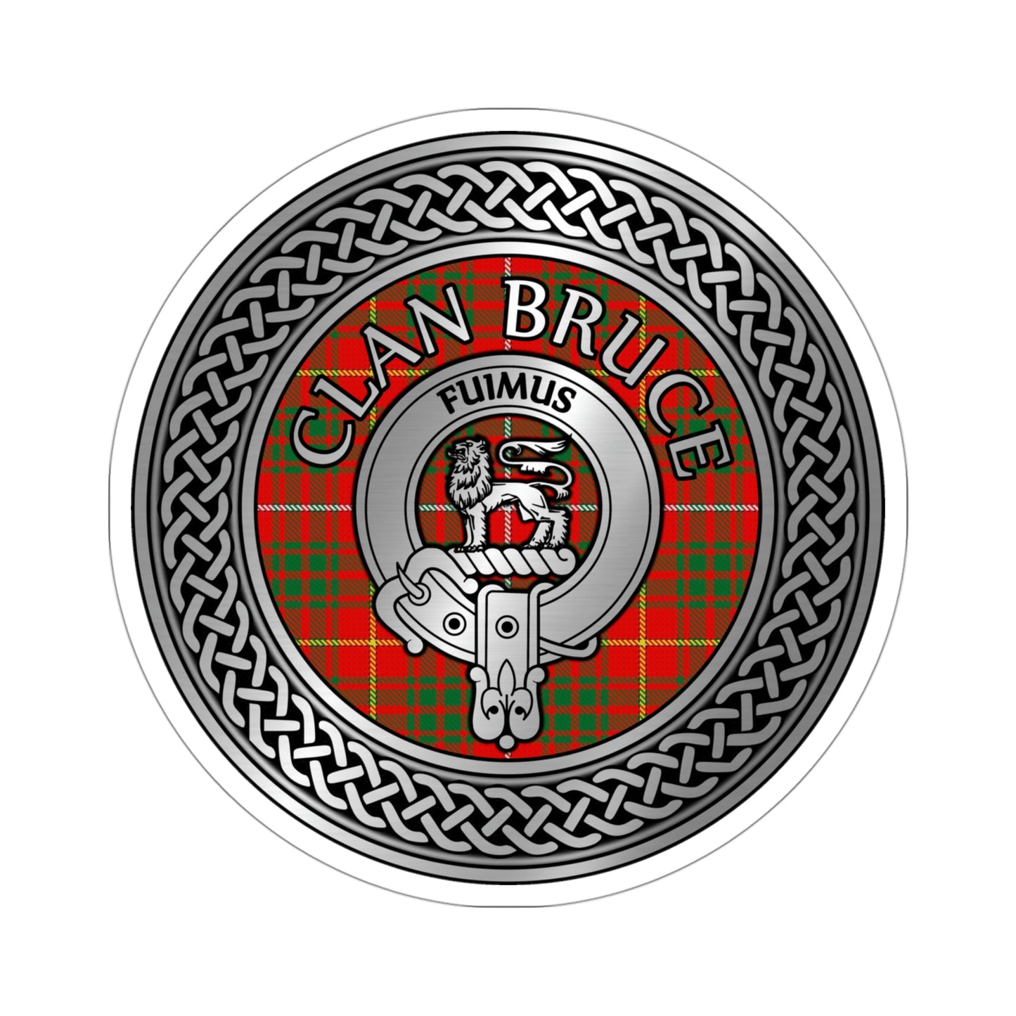 Clan Bruce Crest & Tartan Kiss-Cut Stickers