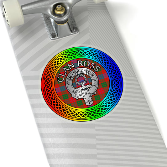 Clan Ross Crest & Rainbow Knot Kiss-Cut Stickers