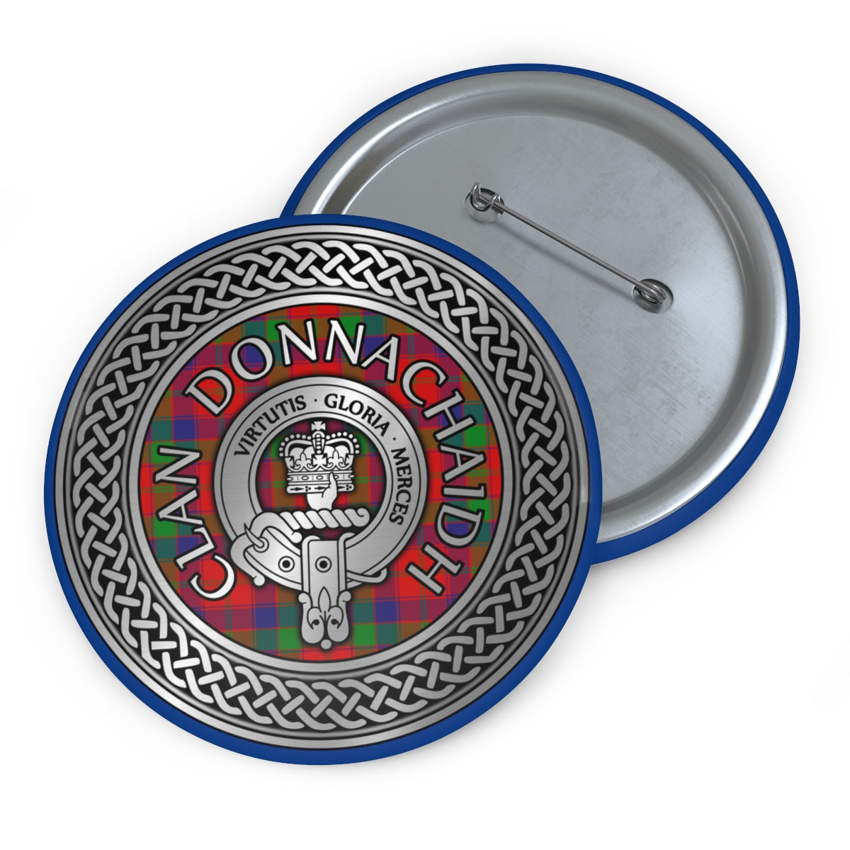 Clan Donnachaidh Crest & Tartan Pin Buttons