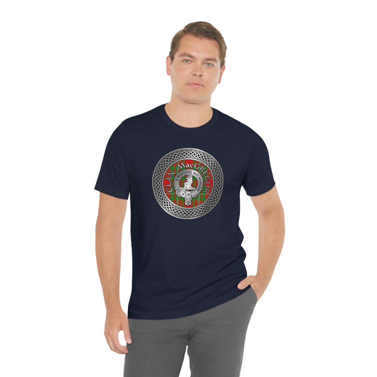 Clan MacGregor Tartan & Crest in Celtic Knot T-Shirt