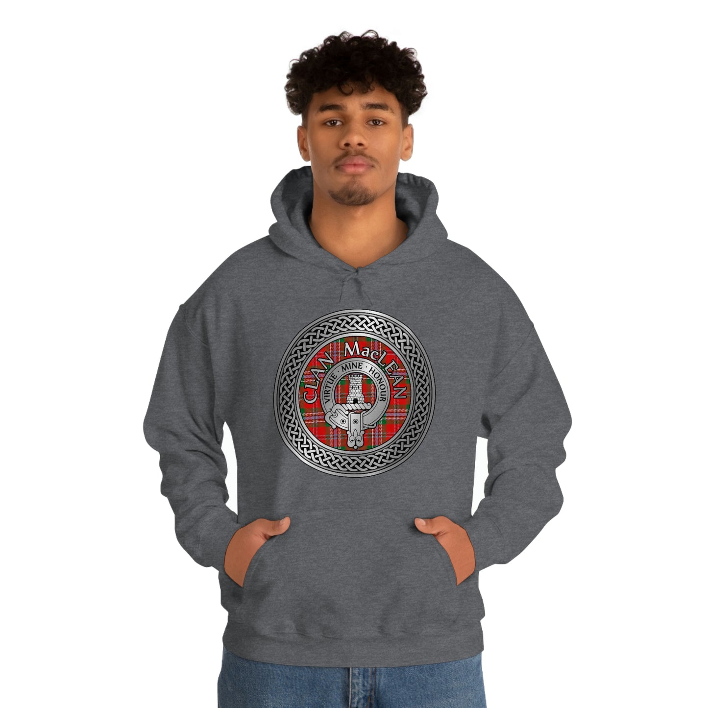 Clan MacLean Crest & Tartan Unisex Heavy Blend™ Hooded Sweatshirt