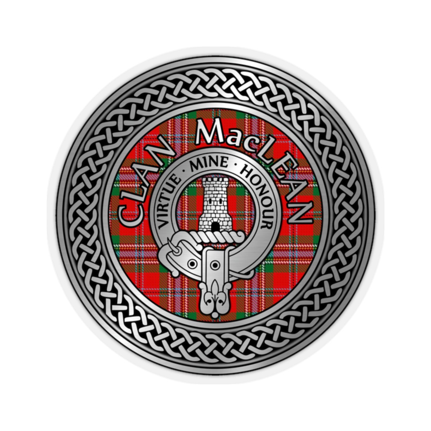 Clan MacLean Crest & Tartan Kiss-Cut Stickers