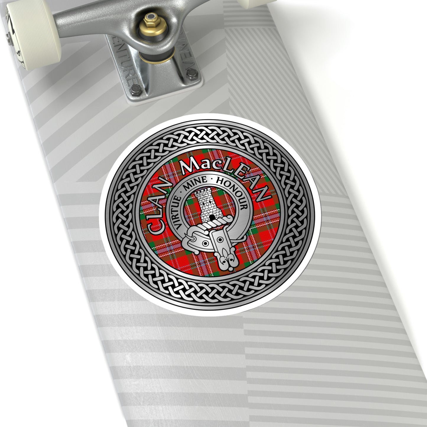 Clan MacLean Crest & Tartan Kiss-Cut Stickers