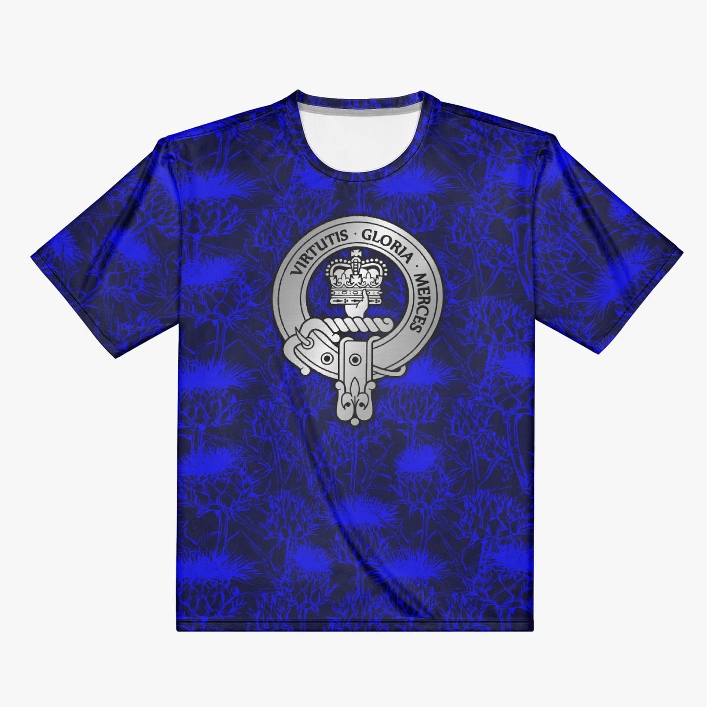 Clan Donnachaidh Crest on Scottish Thistle AOP Men T-shirt