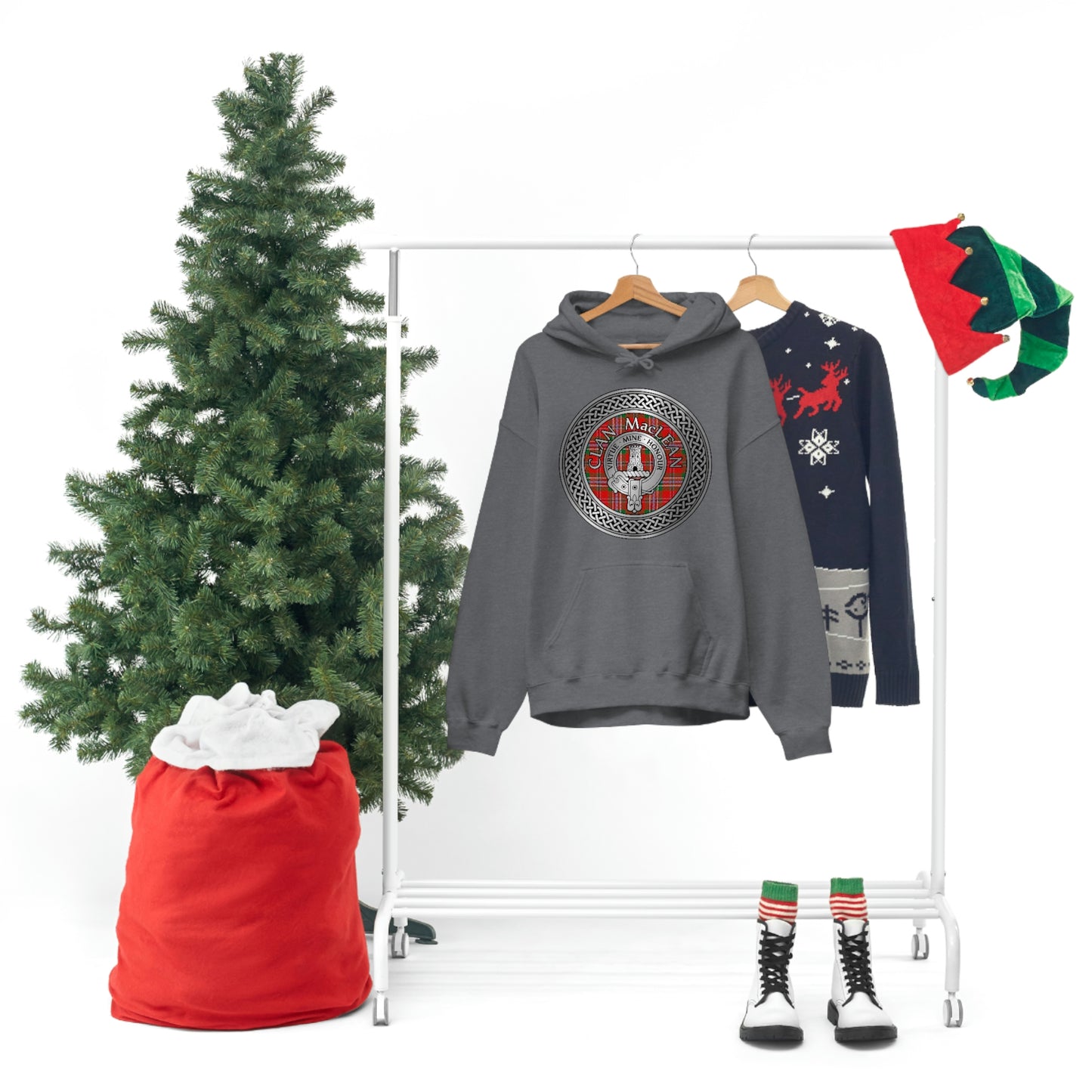 Clan MacLean Crest & Tartan Unisex Heavy Blend™ Hooded Sweatshirt