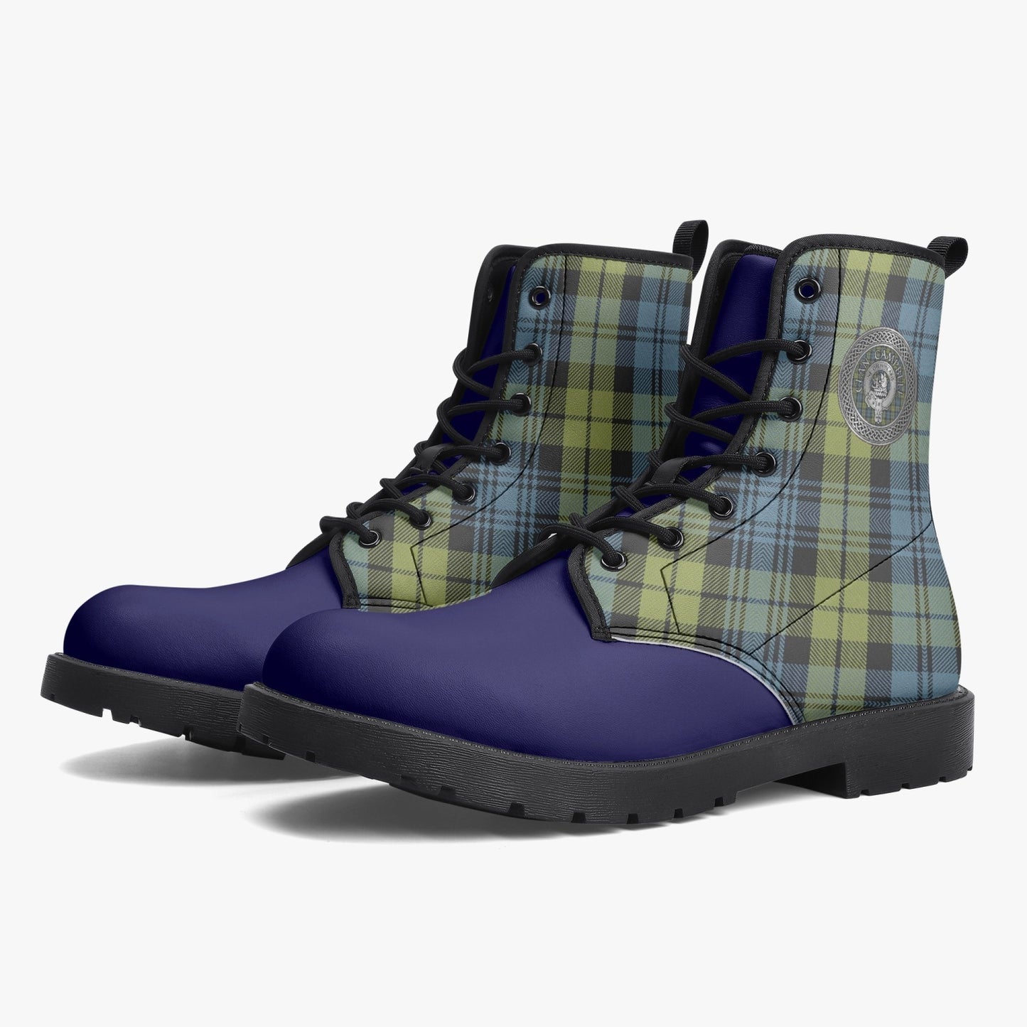 Clan Campbell Crest & Tartan Leather Boots