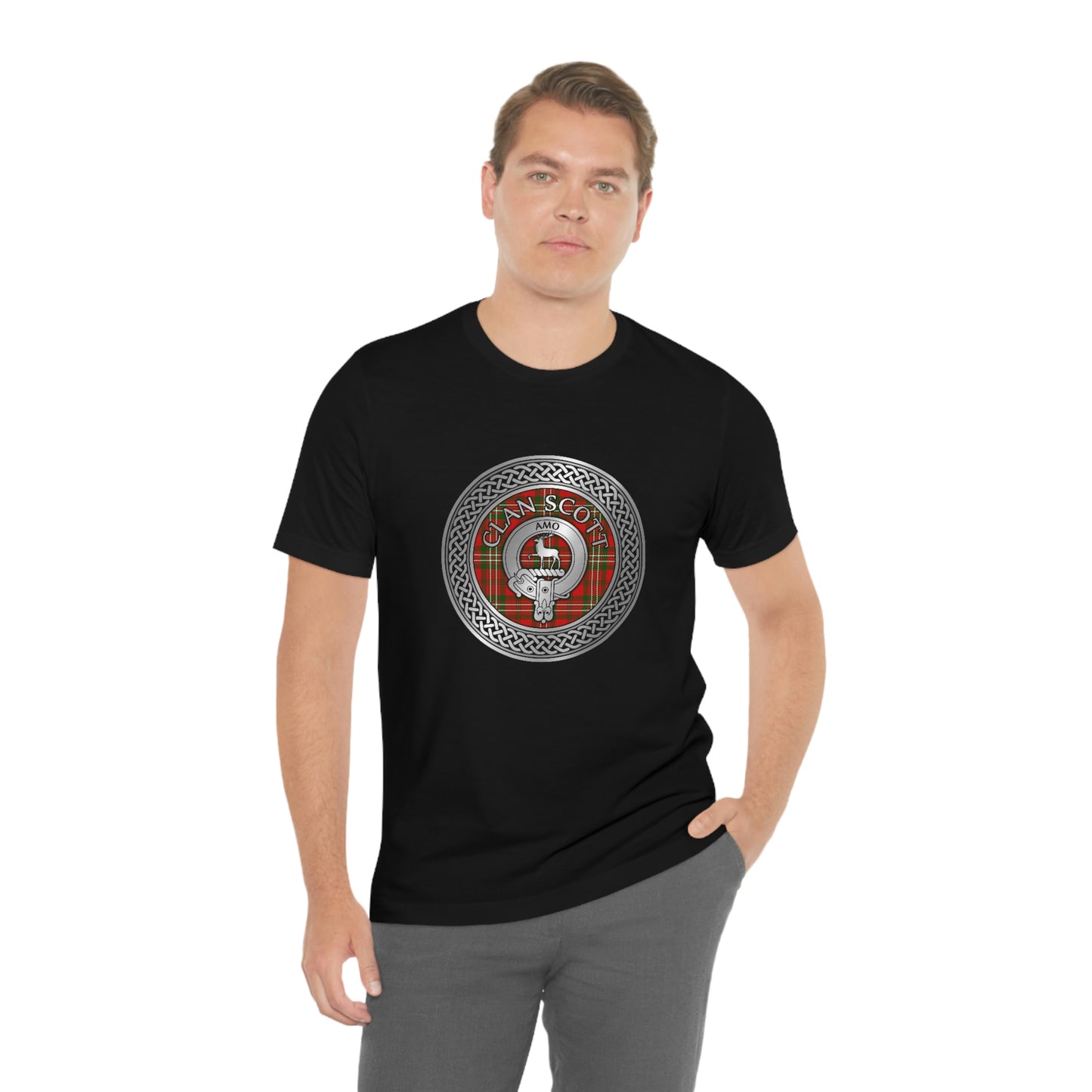 Clan Scott Crest & Tartan Knot T-Shirt