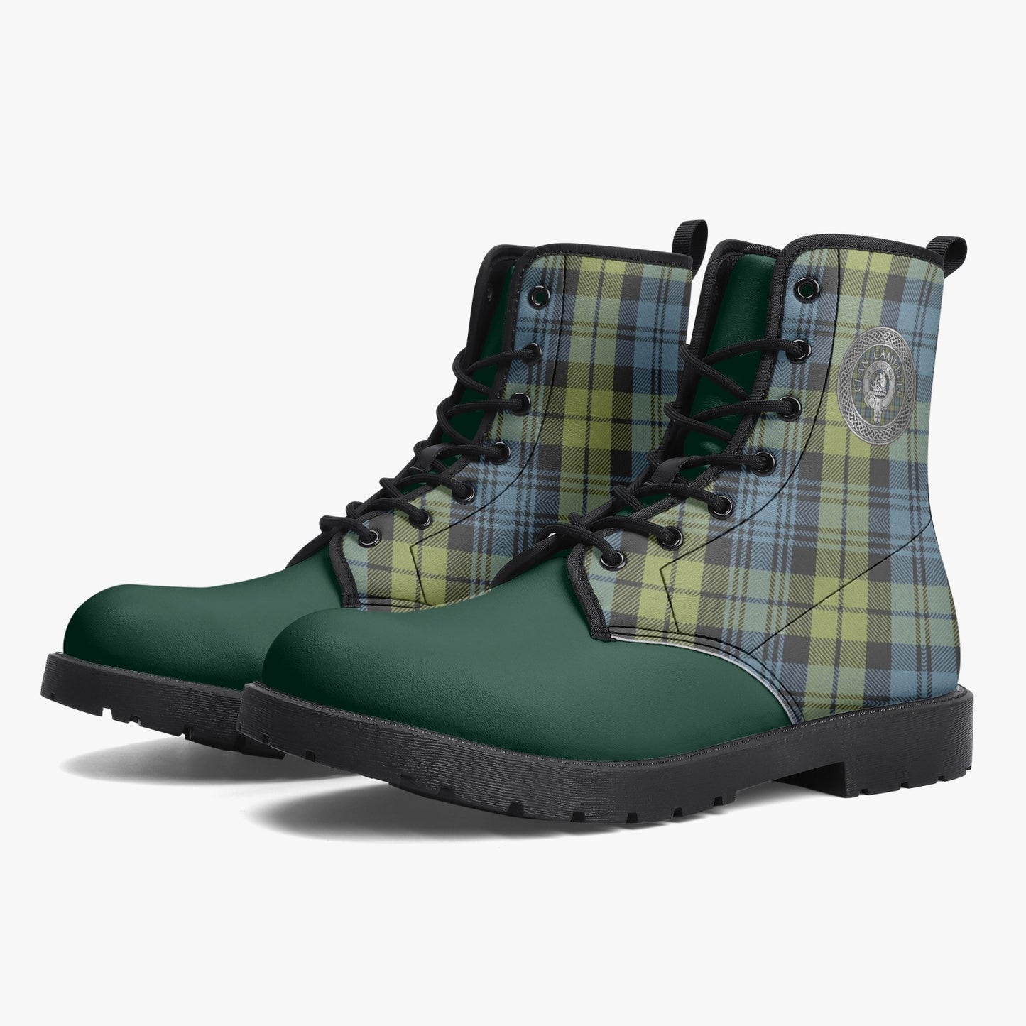 Clan Campbell Crest & Tartan Leather Boots