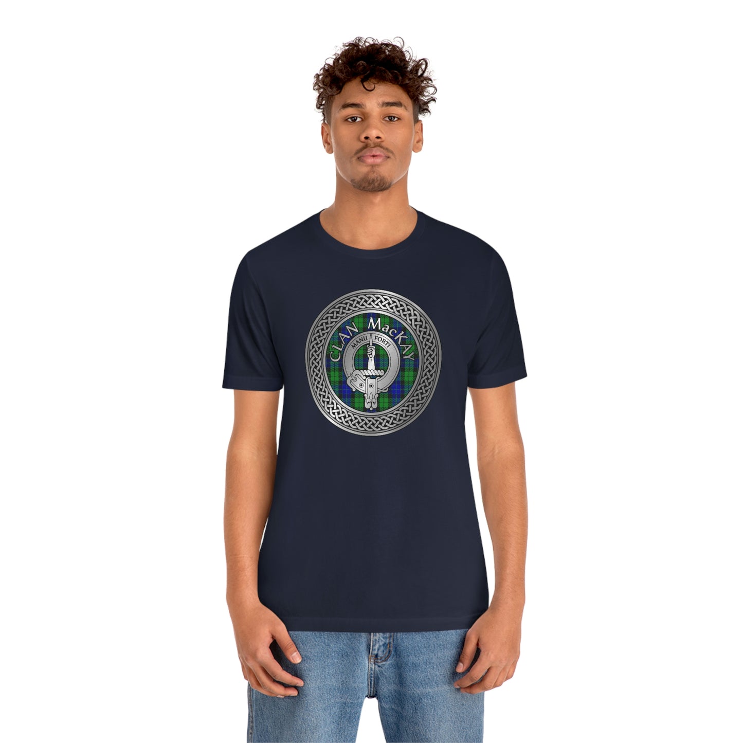 Clan MacKay Tartan & Crest in Celtic Knot T-Shirt