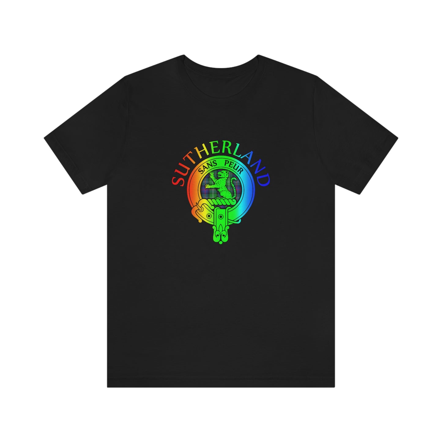 Clan Sutherland Rainbow Crest & Tartan T-Shirt