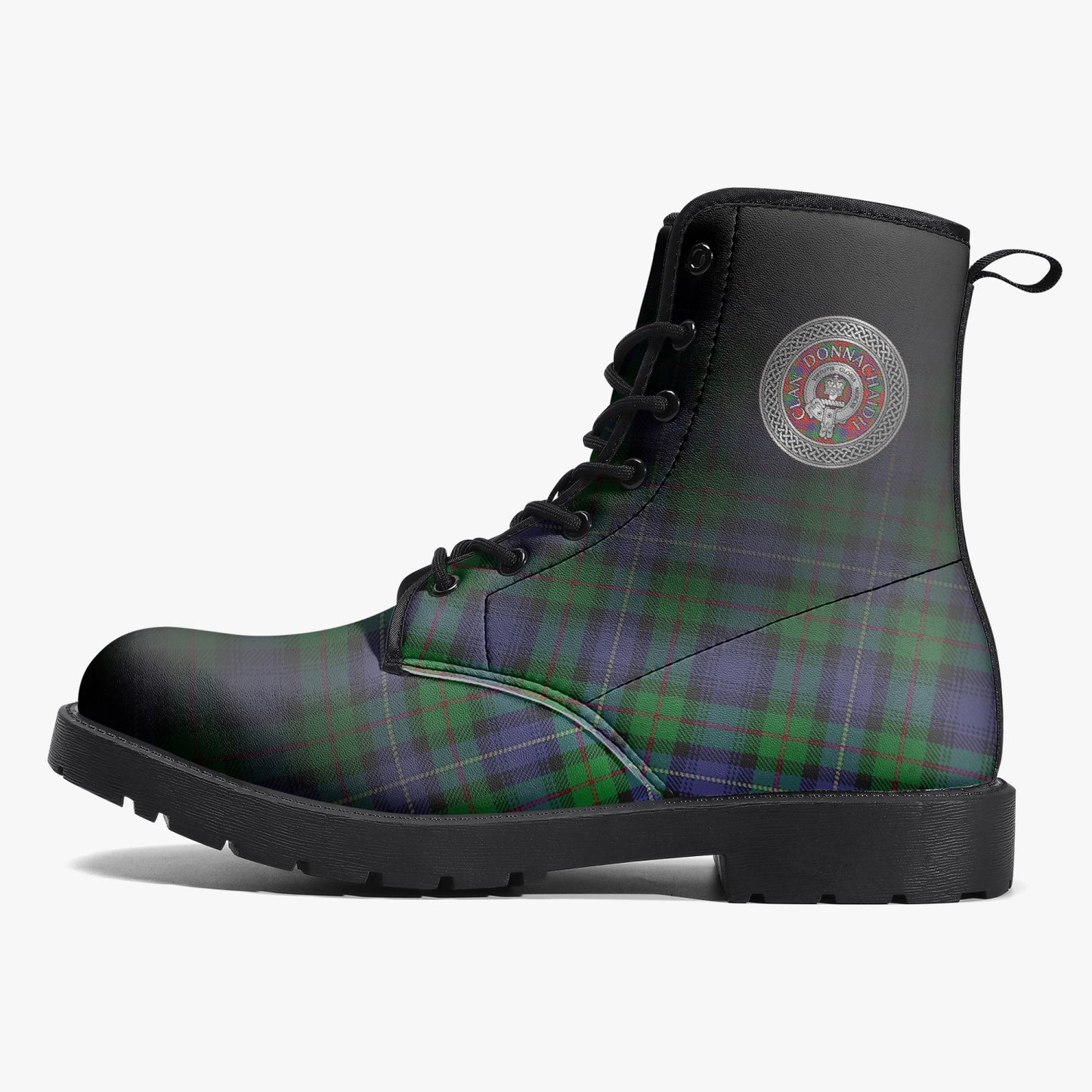 Clan Donnachaidh Crest & Hunting Tartan Leather Boots