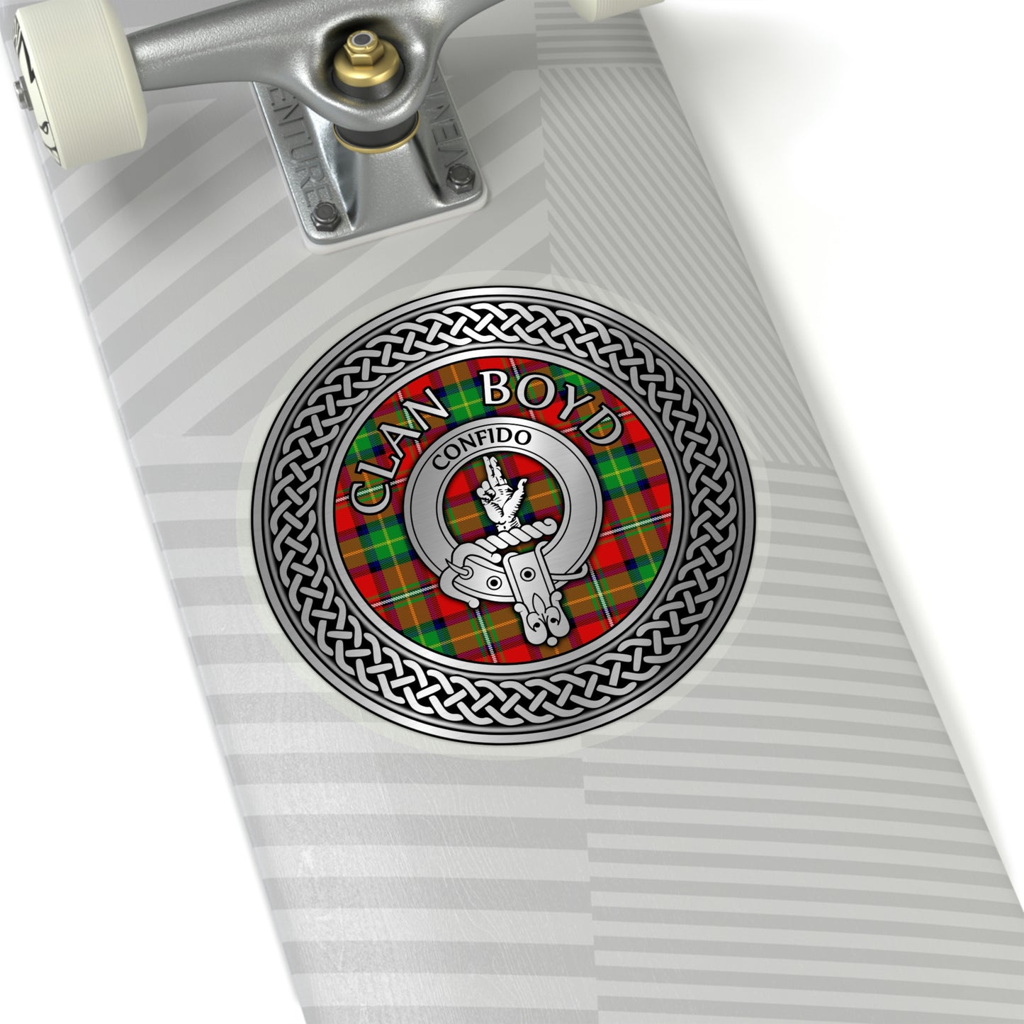 Clan Boyd Crest & Tartan Knot Kiss-Cut Stickers