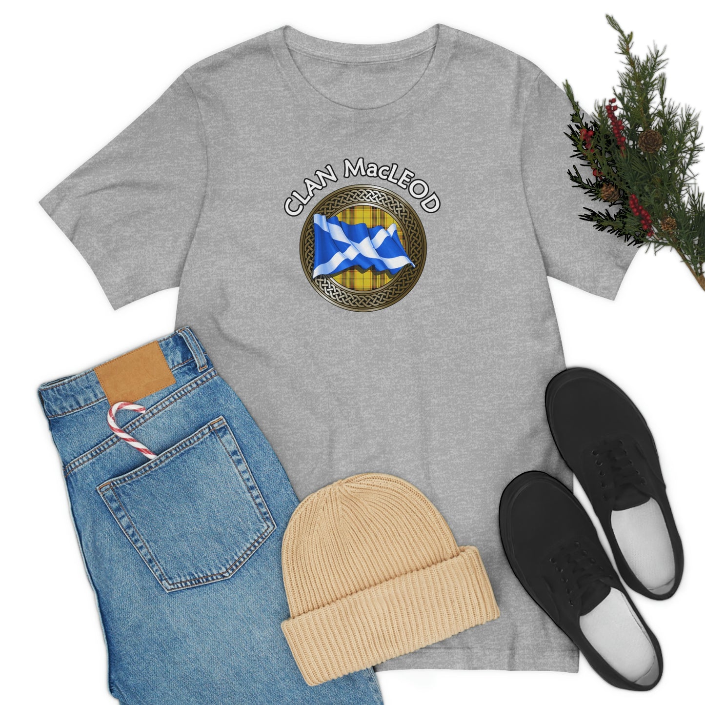 Clan MacLeod Tartan Knot & Flag T-Shirt