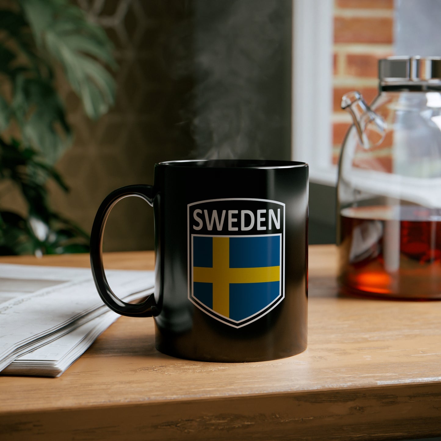 Scandi Nations - Sweden 11oz Black Mug