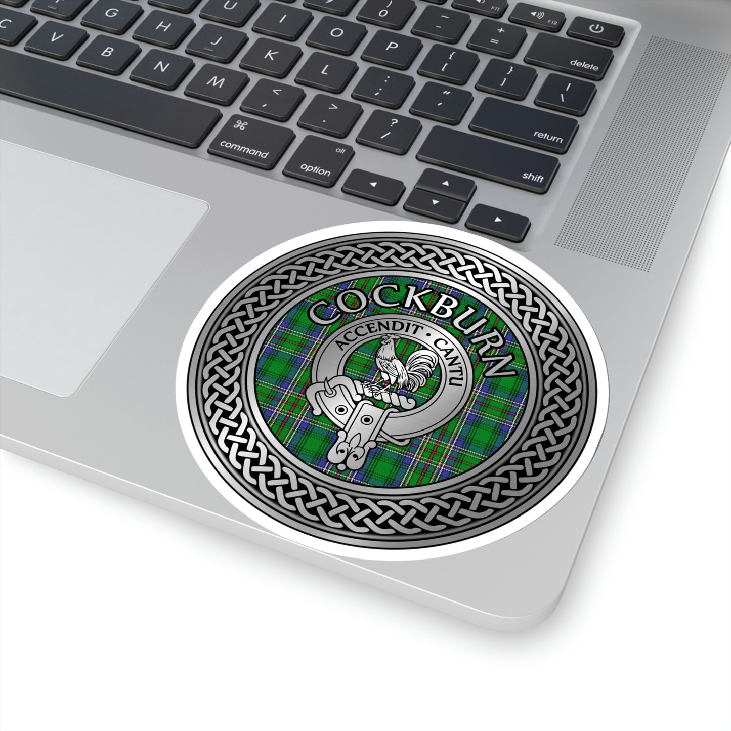 Clan Cockburn Crest & Tartan Knot Kiss-Cut Stickers