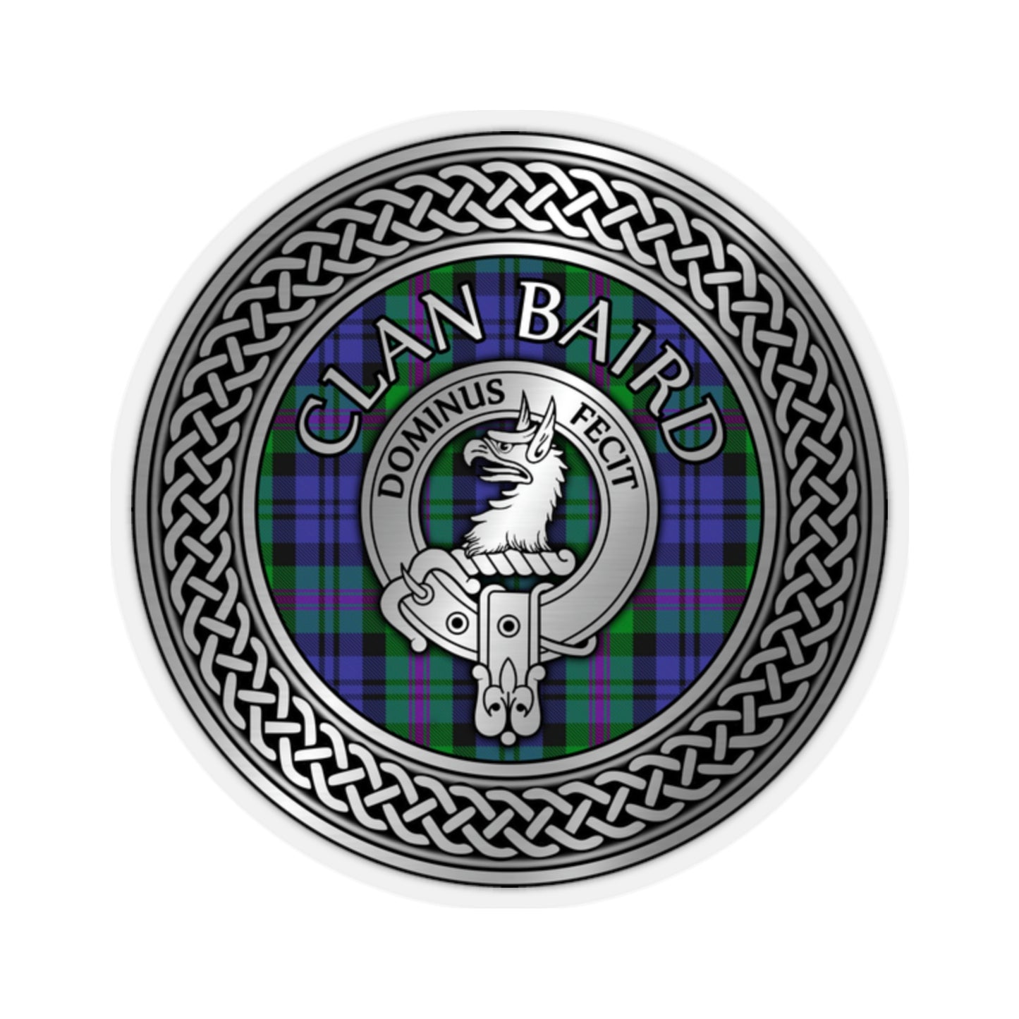 Clan Baird Crest & Tartan Kiss-Cut Stickers