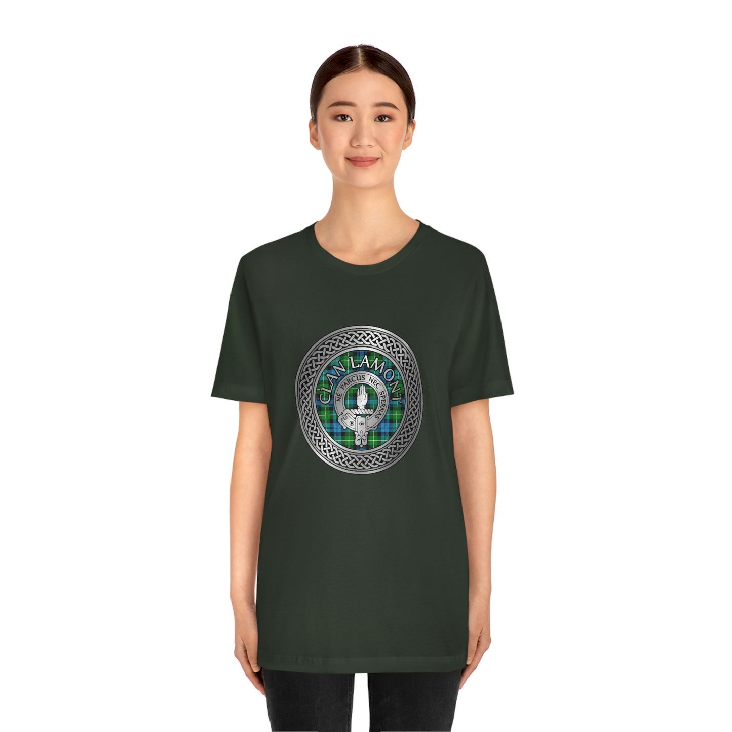 Clan Lamont Crest & Tartan Knot T-Shirt