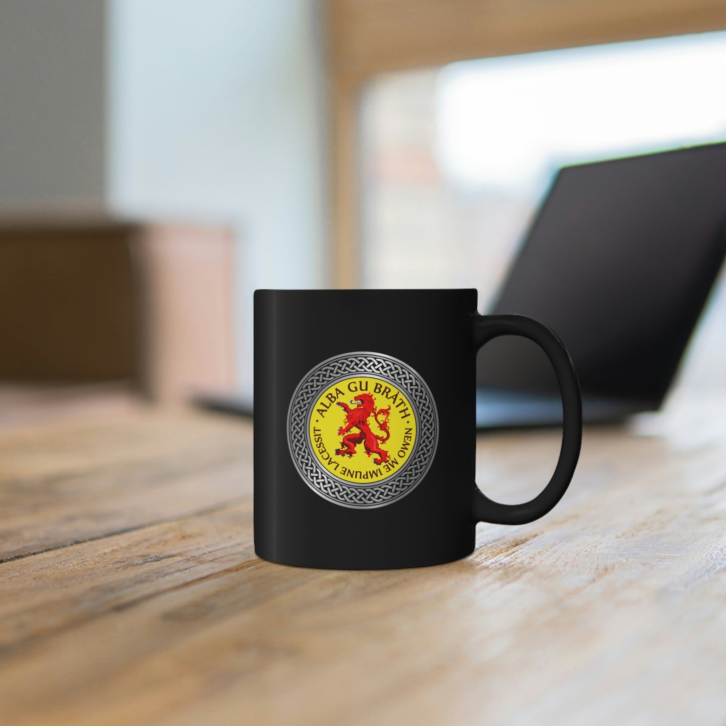 Alba Gu Brath Lion Rampant Knot 11oz Black Mug