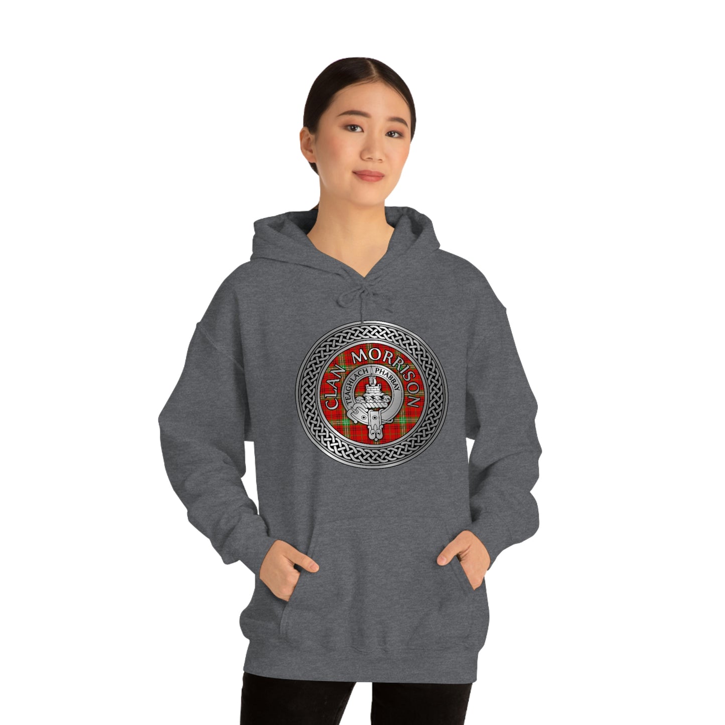 Clan Morrison Crest & Tartan Unisex Heavy Blend™ Hooded Sweatshirt