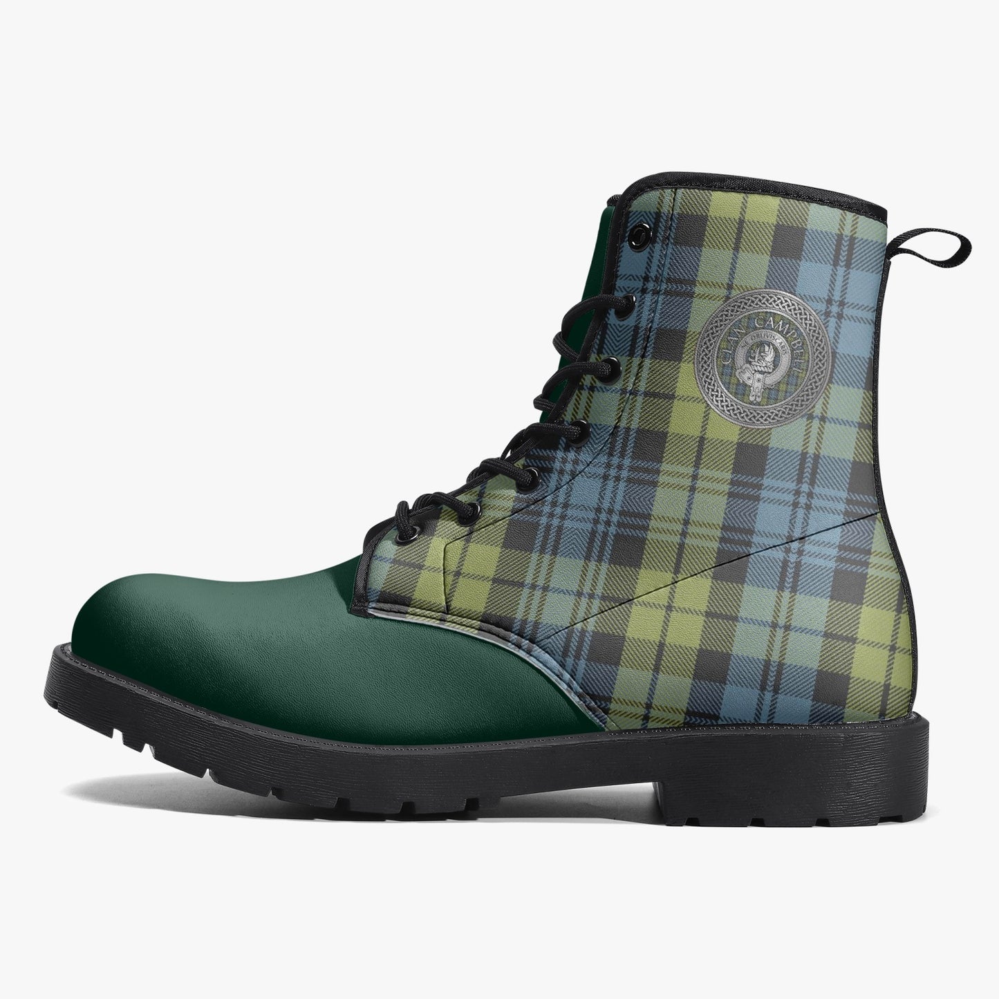 Clan Campbell Crest & Tartan Leather Boots