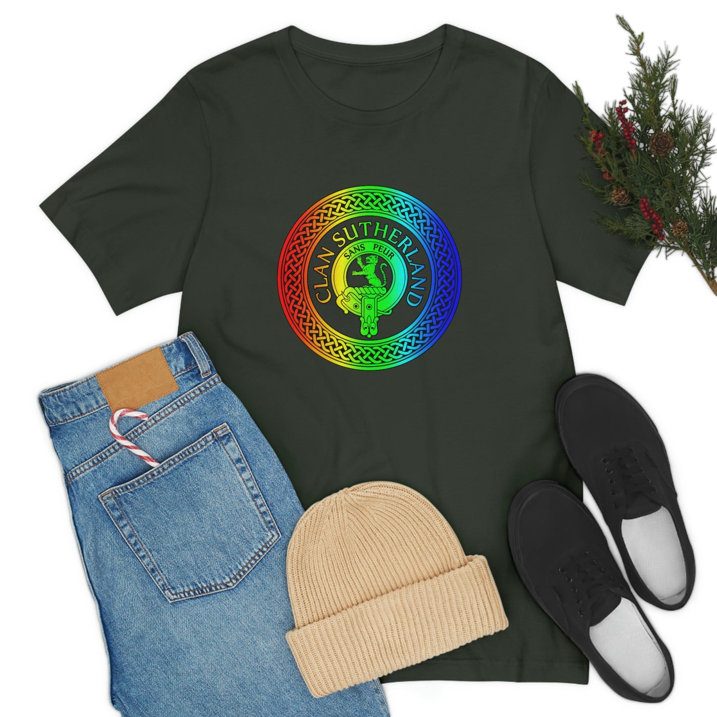 Clan Sutherland Rainbow Crest & Knot T-Shirt