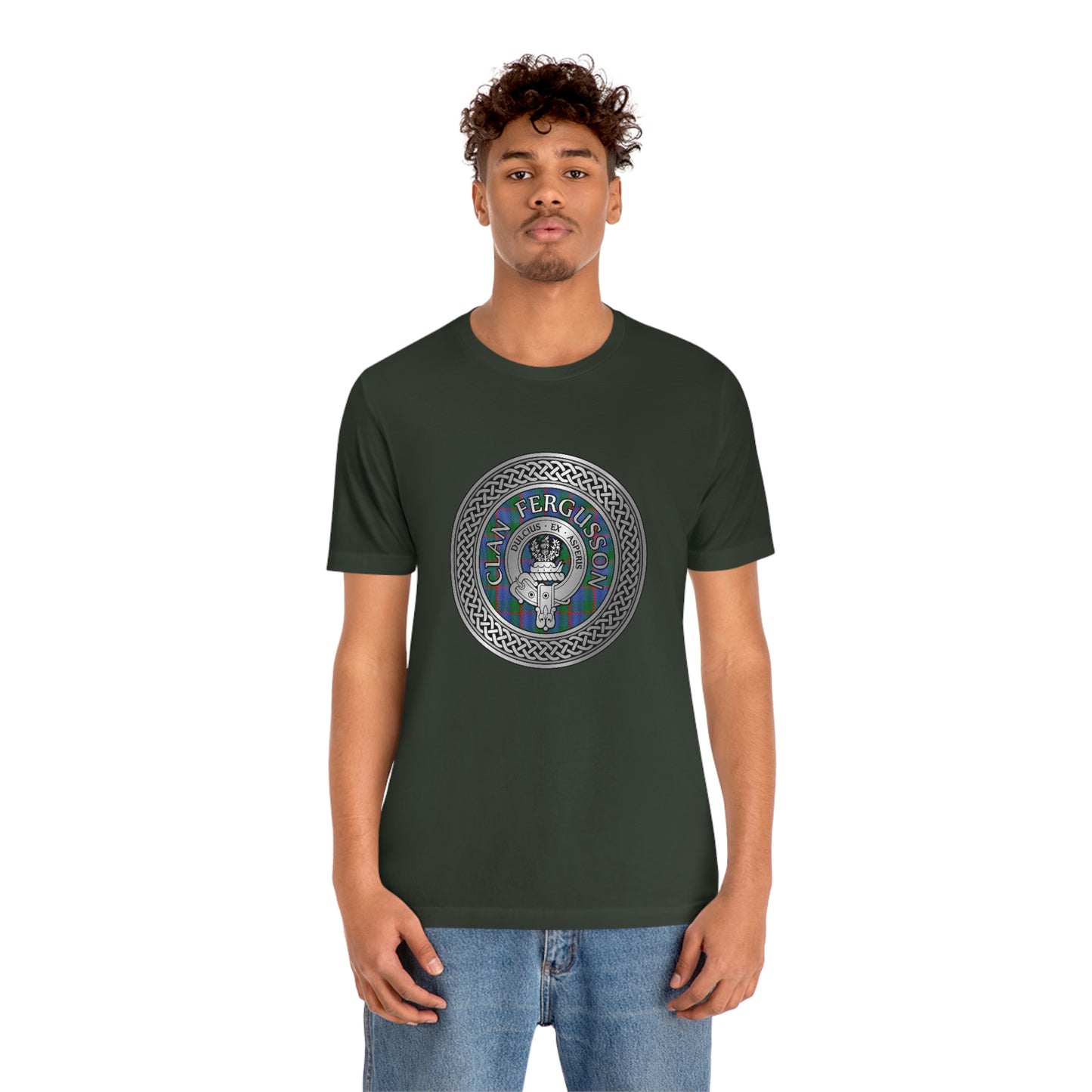 Clan Fergusson Crest & Tartan Knot T-Shirt