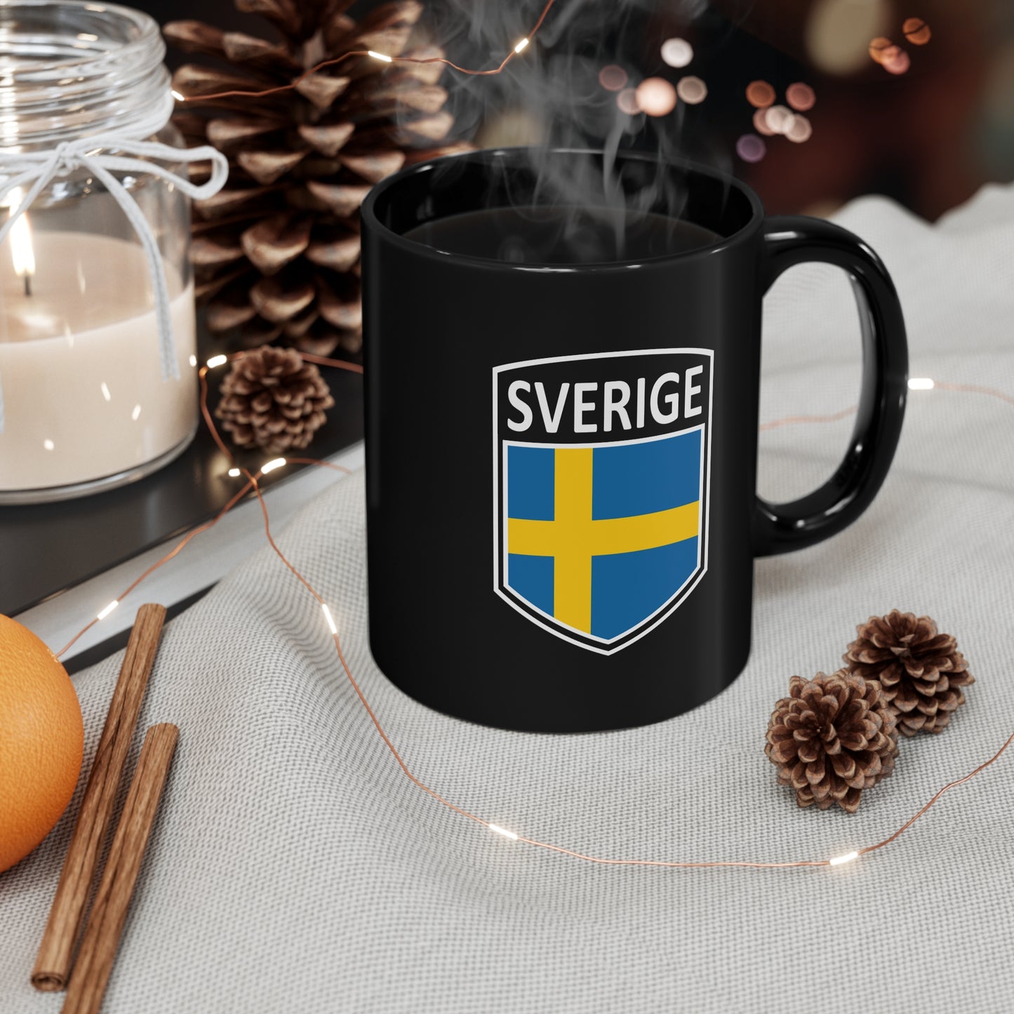 Scandi Nations - Sverige 11oz Black Mug