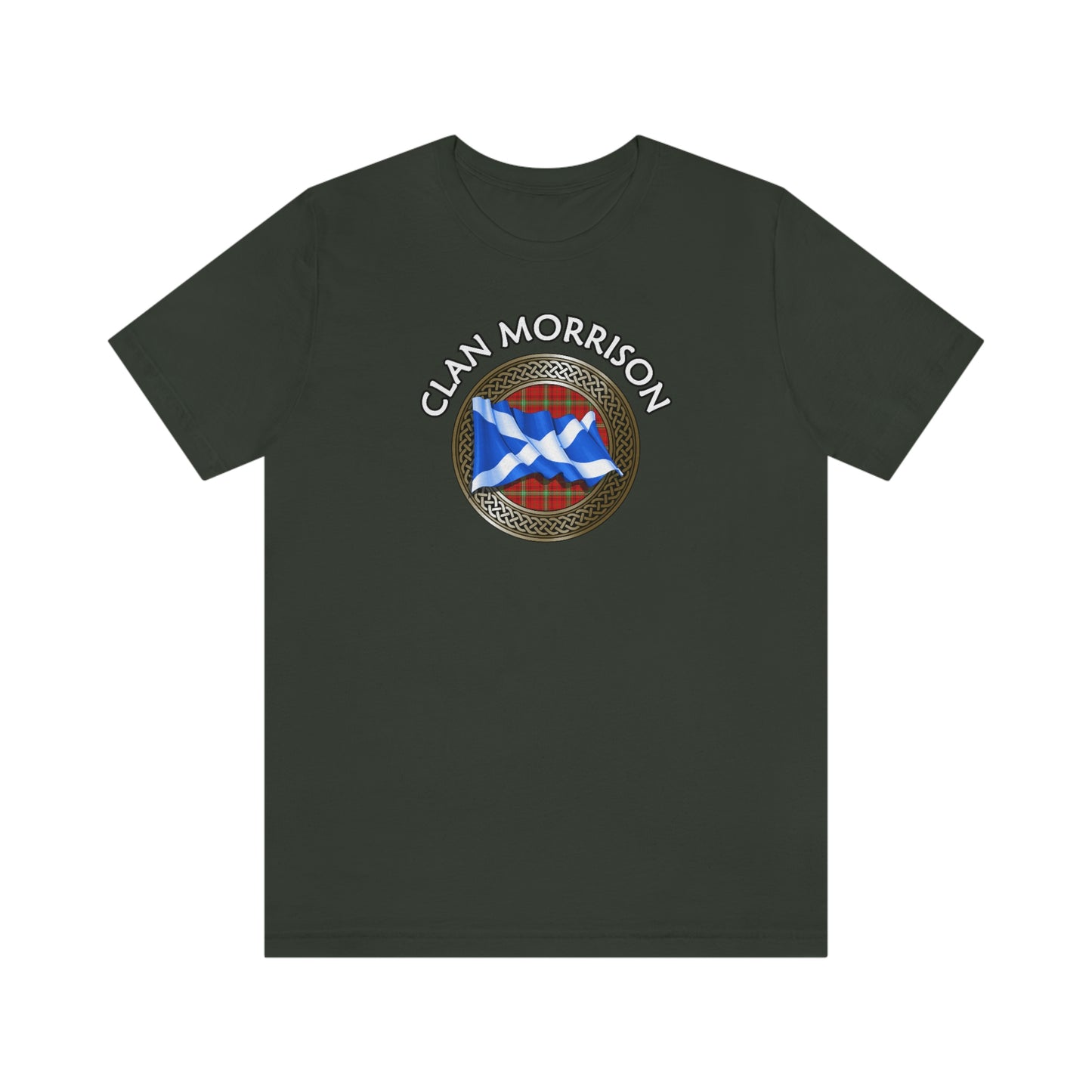 Clan Morrison Tartan Knot & Flag T-Shirt