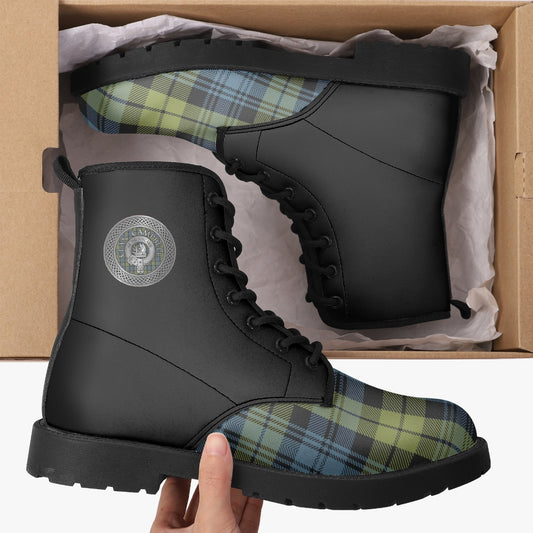 Clan Campbell Crest & Tartan Leather Boots