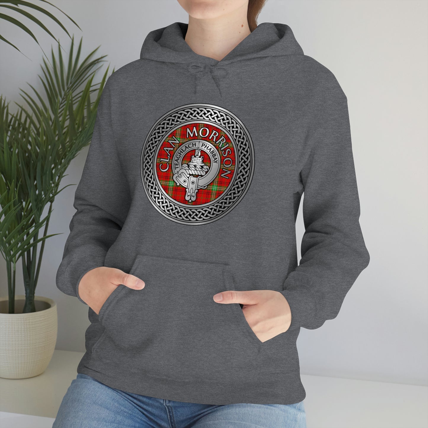 Clan Morrison Crest & Tartan Unisex Heavy Blend™ Hooded Sweatshirt