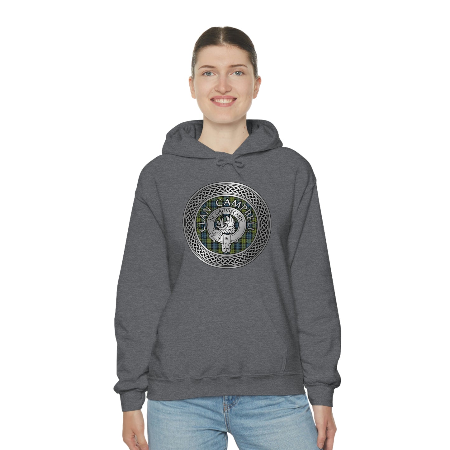 Clan Campbell Crest & Tartan Unisex Heavy Blend™ Hooded Sweatshirt