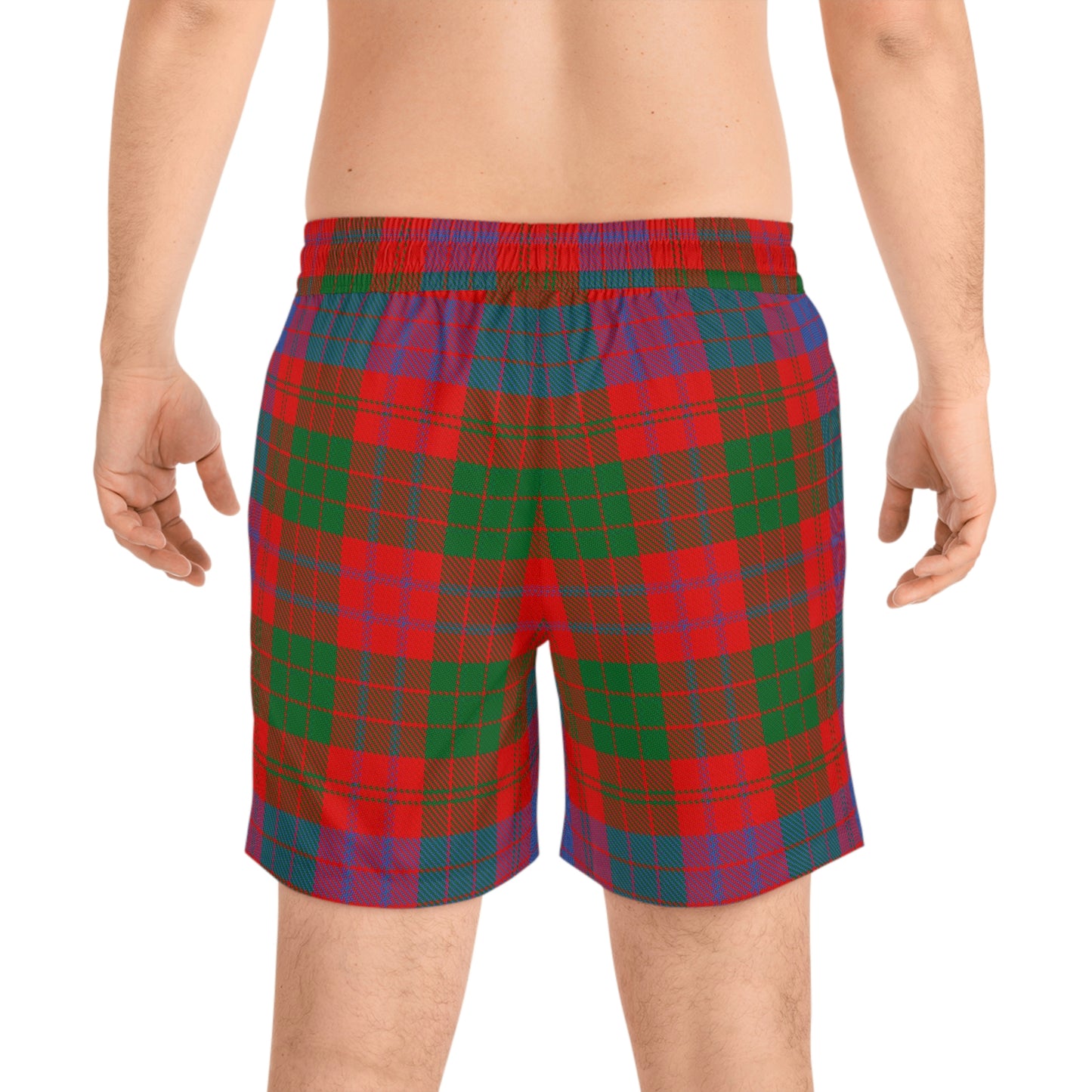 Clan Ross Tartan Men's Mid-Length Swim Shorts (AOP)