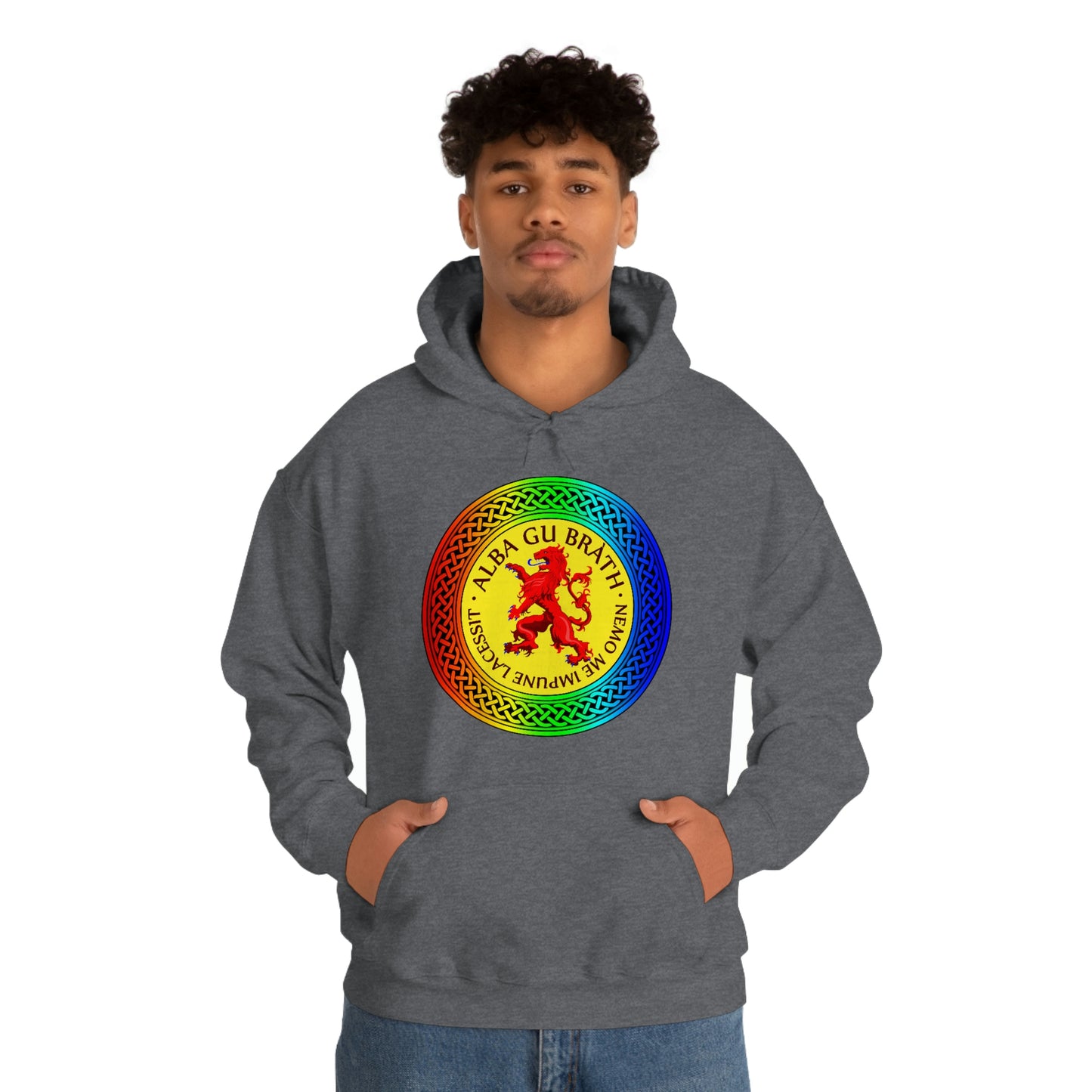 Alba Gu Brath Lion Rampant Rainbow Knot Unisex Heavy Blend™ Hooded Sweatshirt