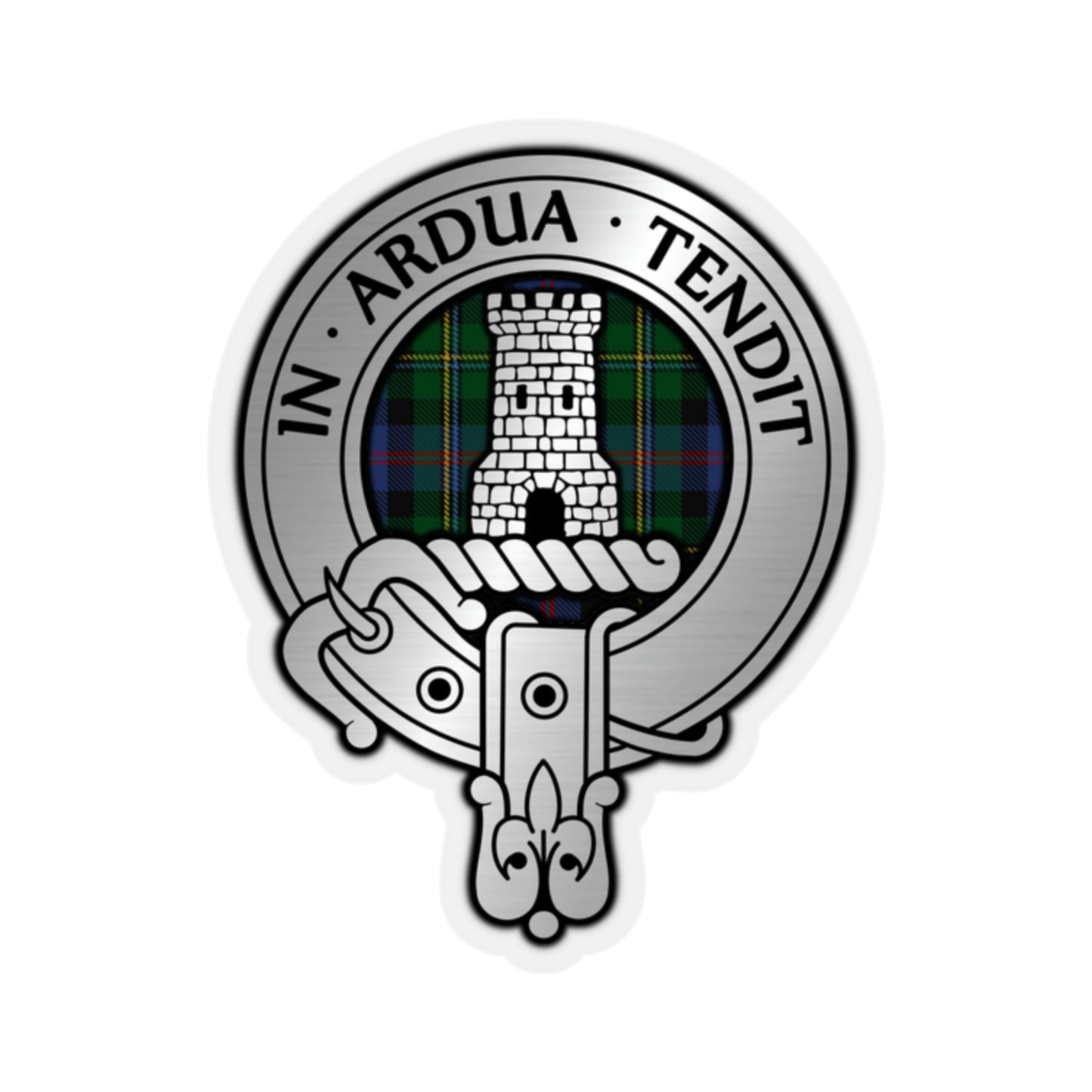 Clan Malcolm Crest & Tartan Kiss-Cut Stickers